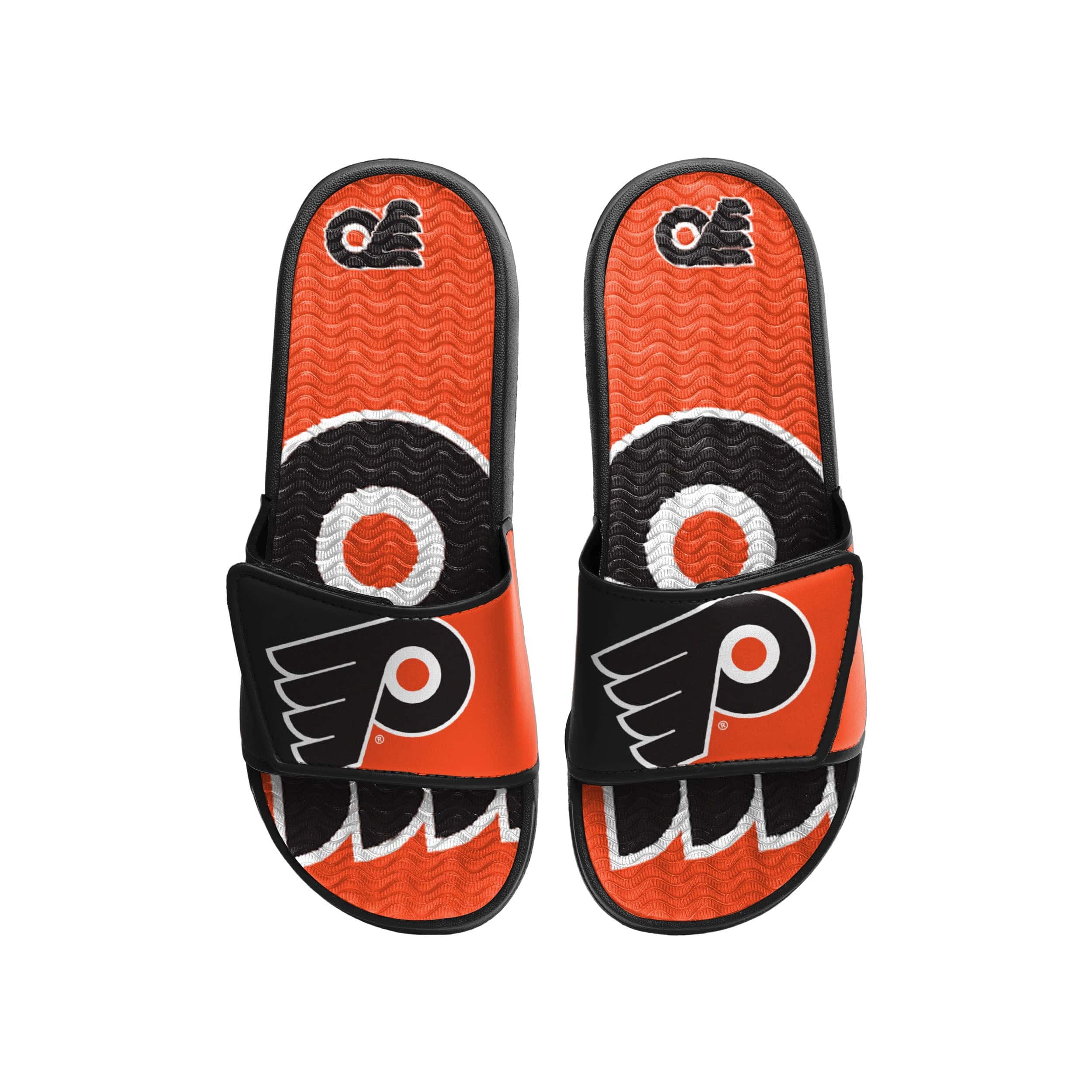 Philadelphia Flyers NHL Mens Colorblock Big Logo Gel Slides - Image 2
