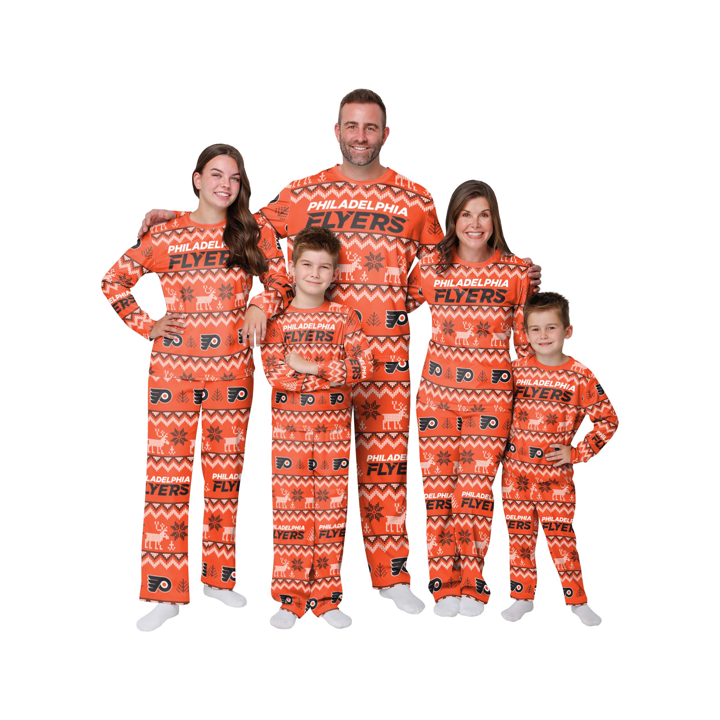 Philadelphia Flyers NHL Ugly Pattern Family Holiday Pajamas