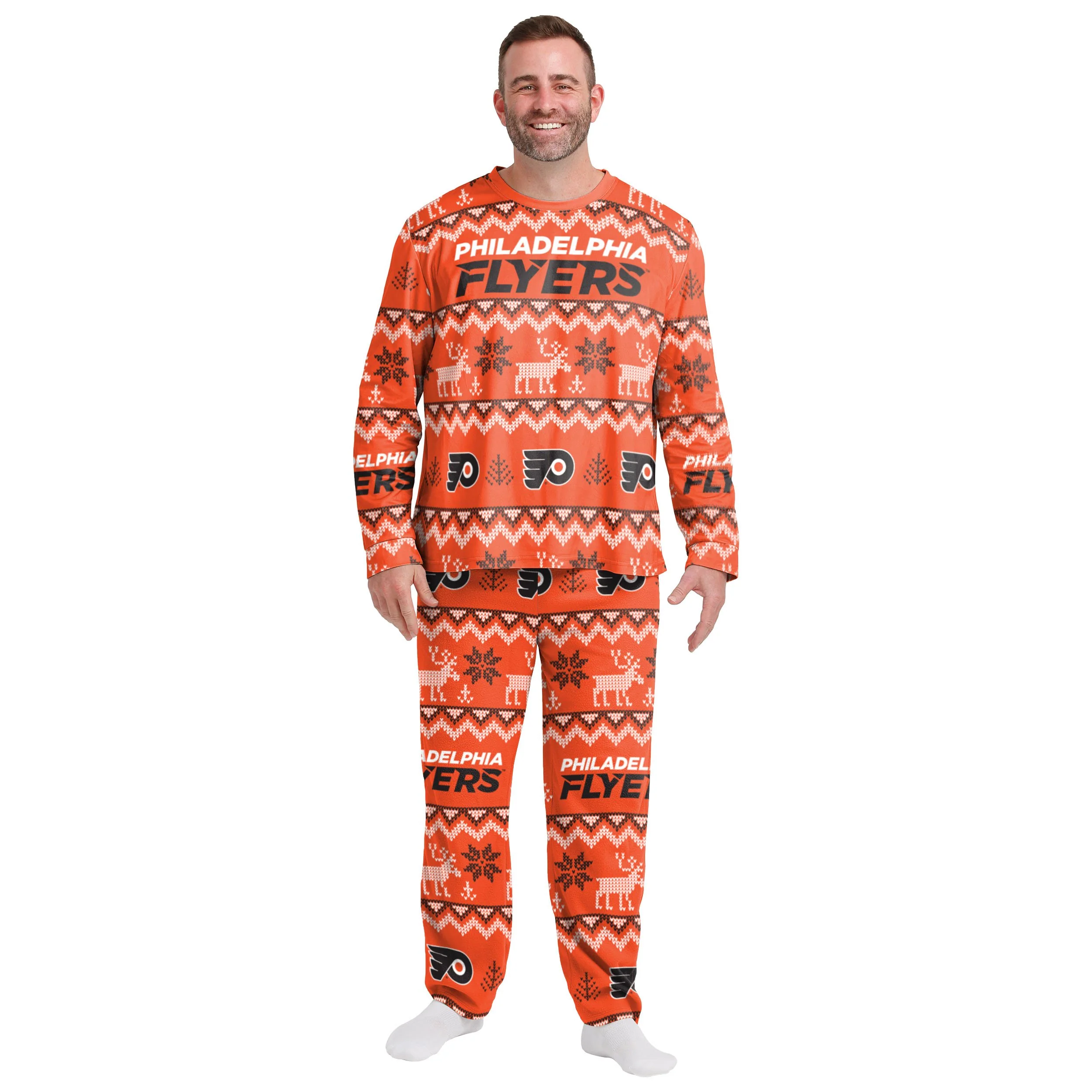 Philadelphia Flyers NHL Ugly Pattern Family Holiday Pajamas - Image 5