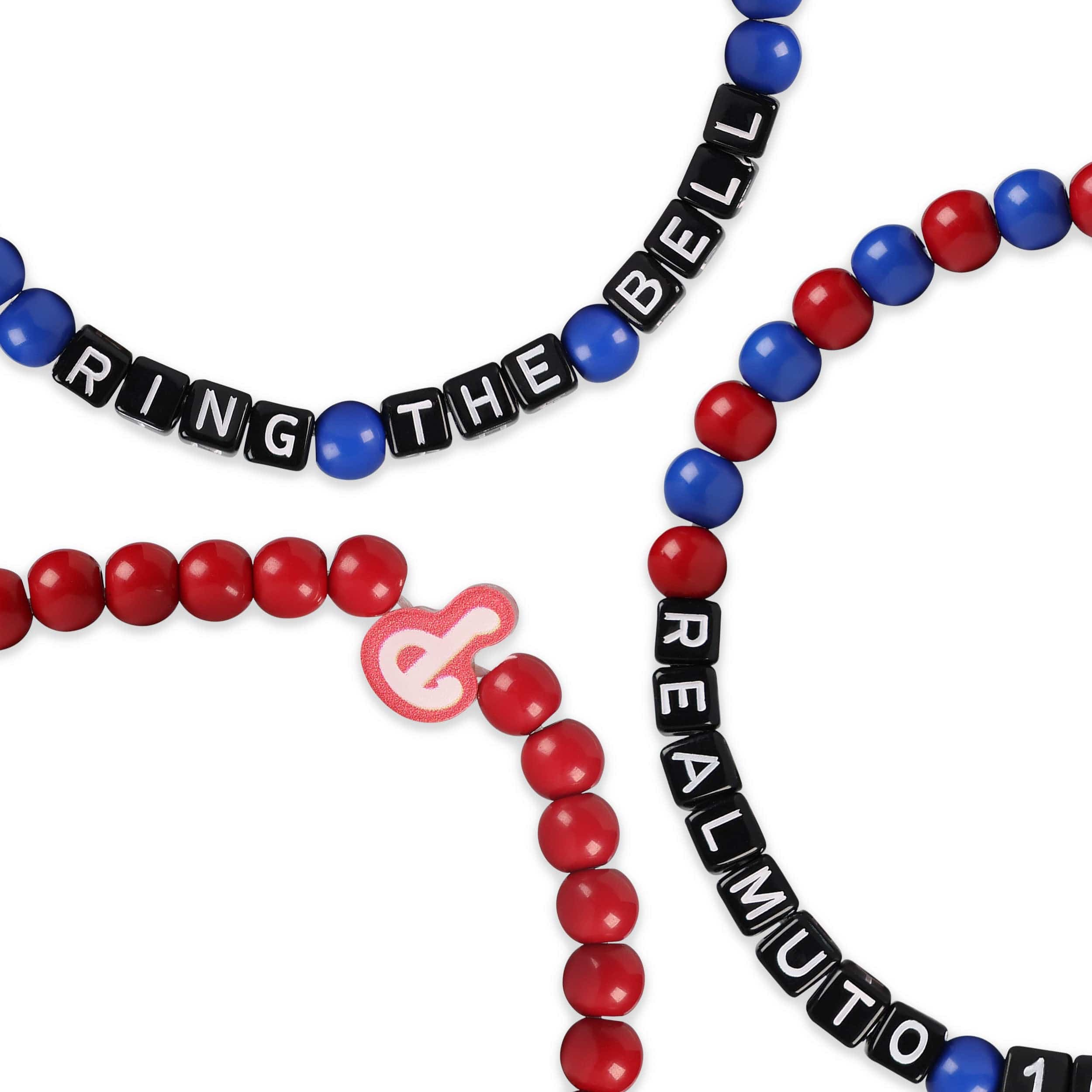 Philadelphia Phillies MLB Bryce Harper & JT Realmuto 3 Pack Player Beaded Friendship Bracelet - Image 2