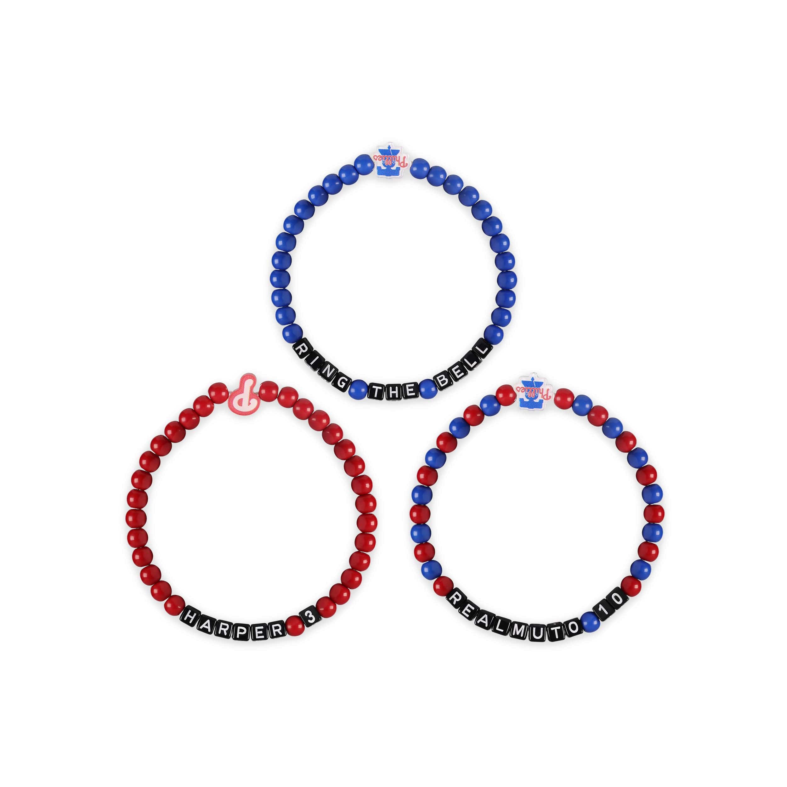 Philadelphia Phillies MLB Bryce Harper & JT Realmuto 3 Pack Player Beaded Friendship Bracelet - Image 3