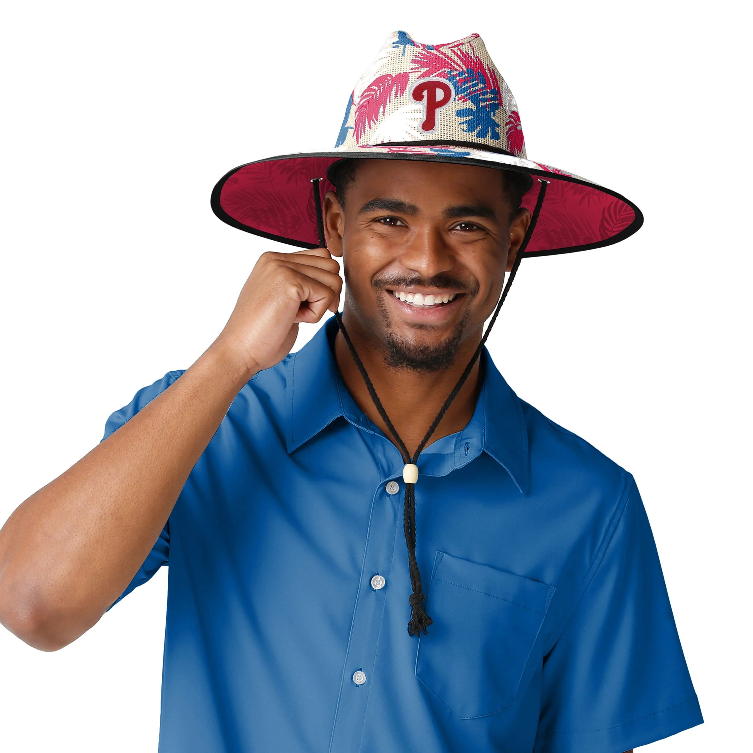 Philadelphia Phillies MLB Floral Printed Straw Hat - Image 2