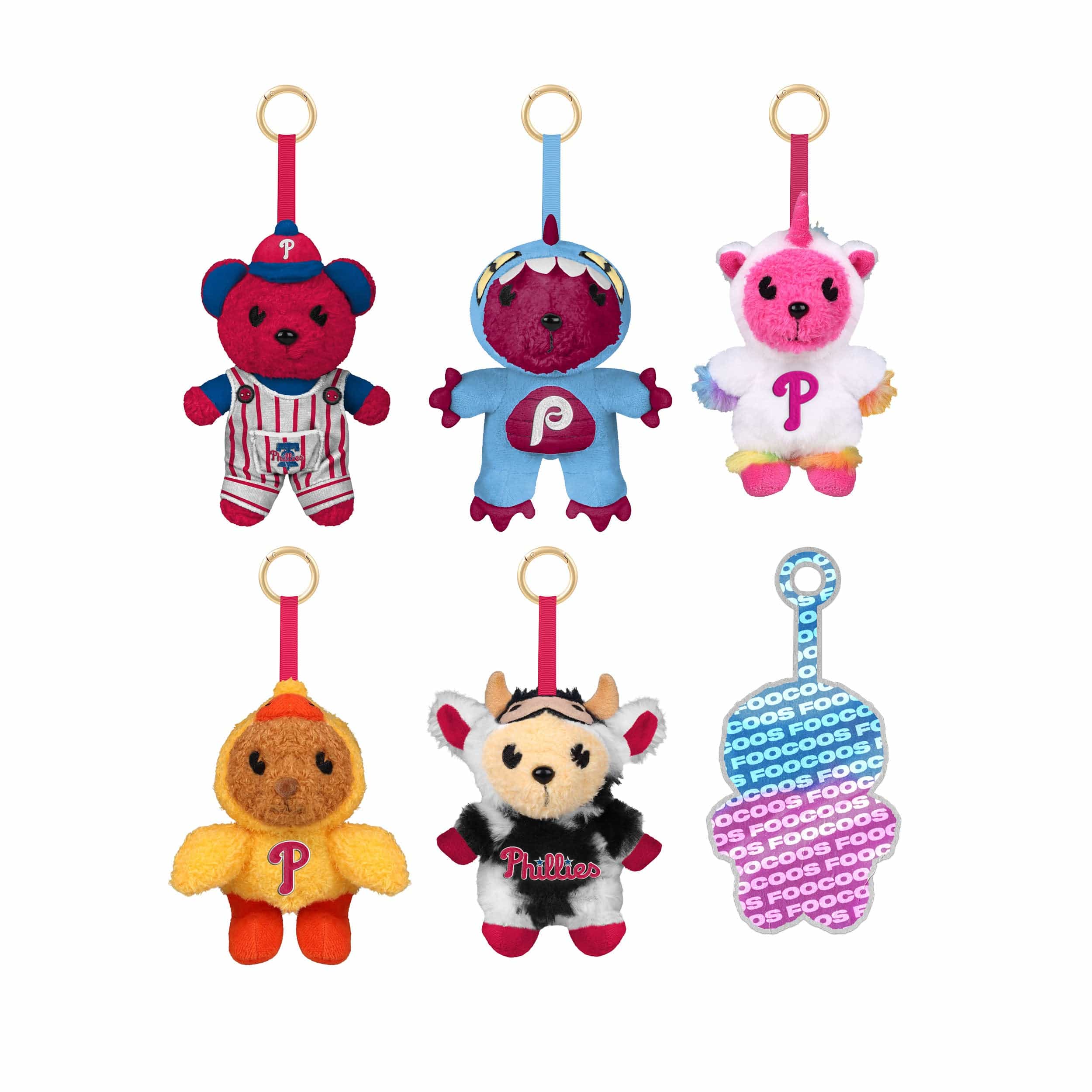 Philadelphia Phillies MLB FOOCOOS Plush Bag Charm Keychain Blind Box Series 1