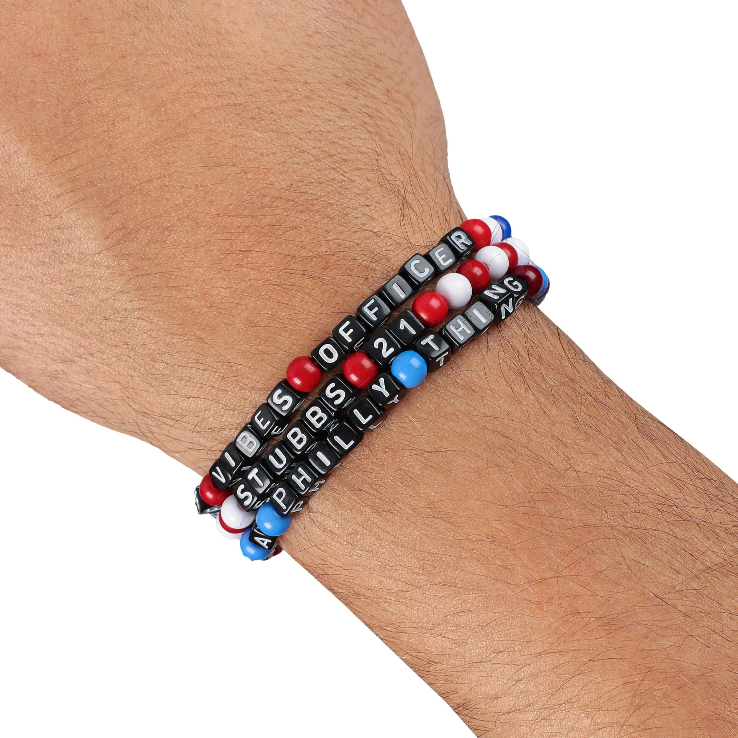 Philadelphia Phillies MLB Garrett Stubbs 3 Pack Player Beaded Friendship Bracelet - Image 4