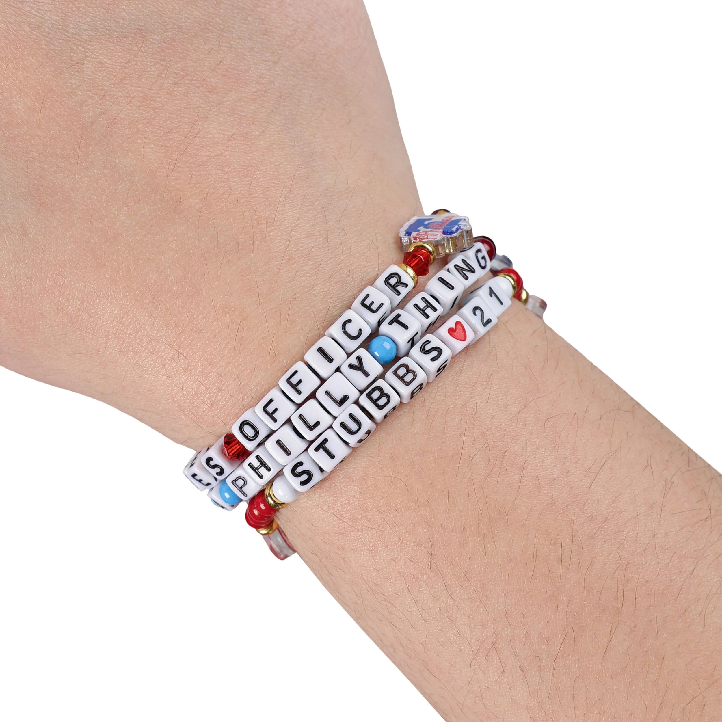 Philadelphia Phillies MLB Garrett Stubbs 3 Pack Player Friendship Bracelet - Image 4