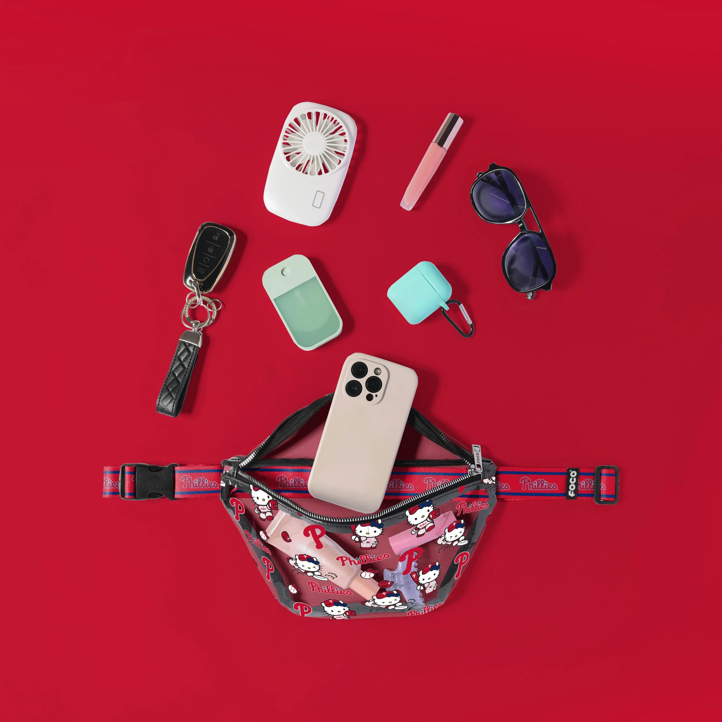 Philadelphia Phillies MLB Hello Kitty® Clear Fanny Pack (PREORDER - SHIPS MID JULY) - Image 3