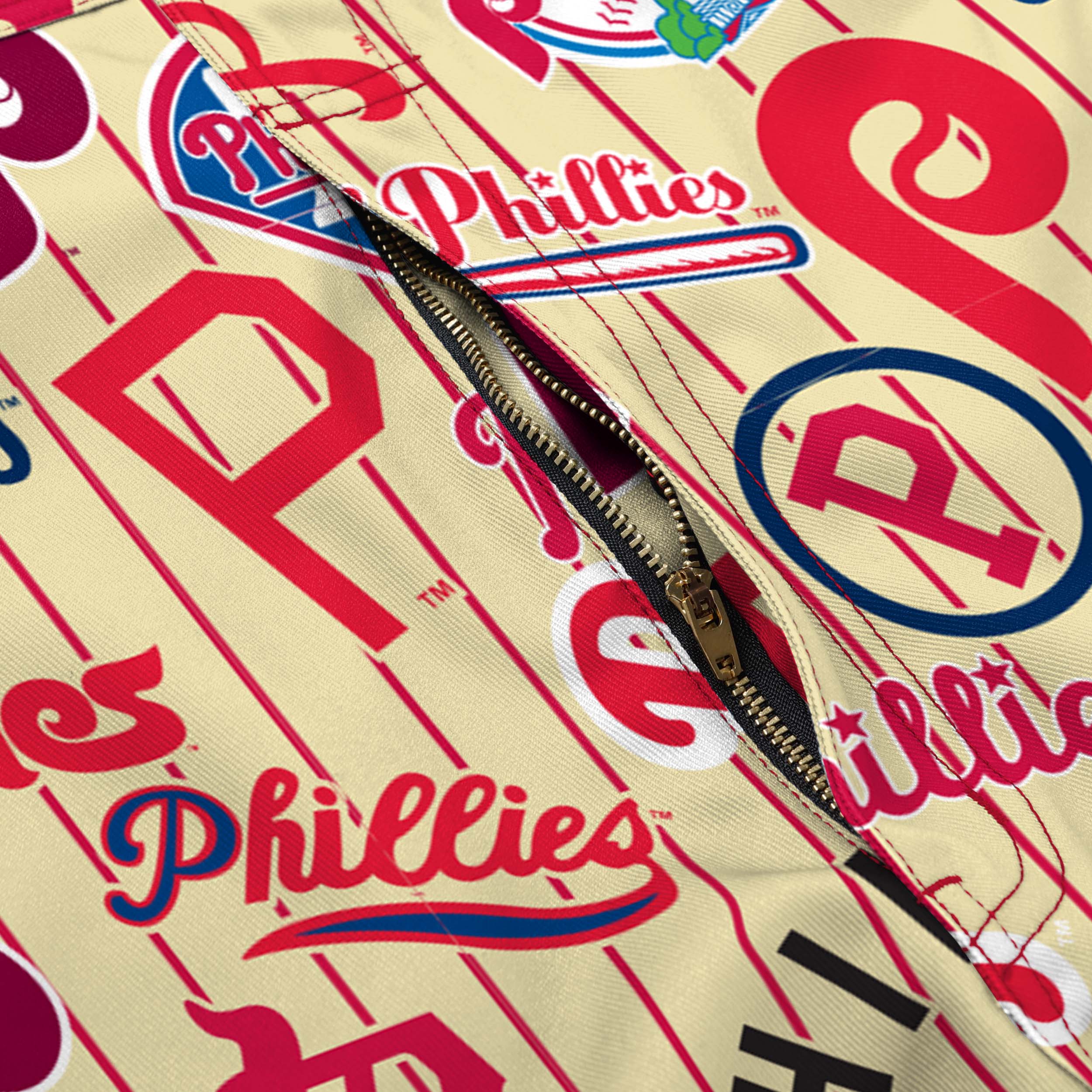 Philadelphia Phillies MLB Mens Historic Print Bib Shortalls - Image 6