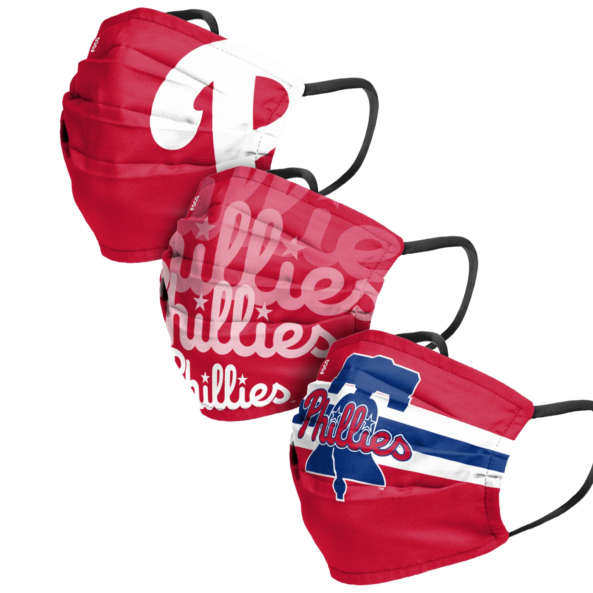 Philadelphia Phillies MLB Mens Matchday 3 Pack Face Cover