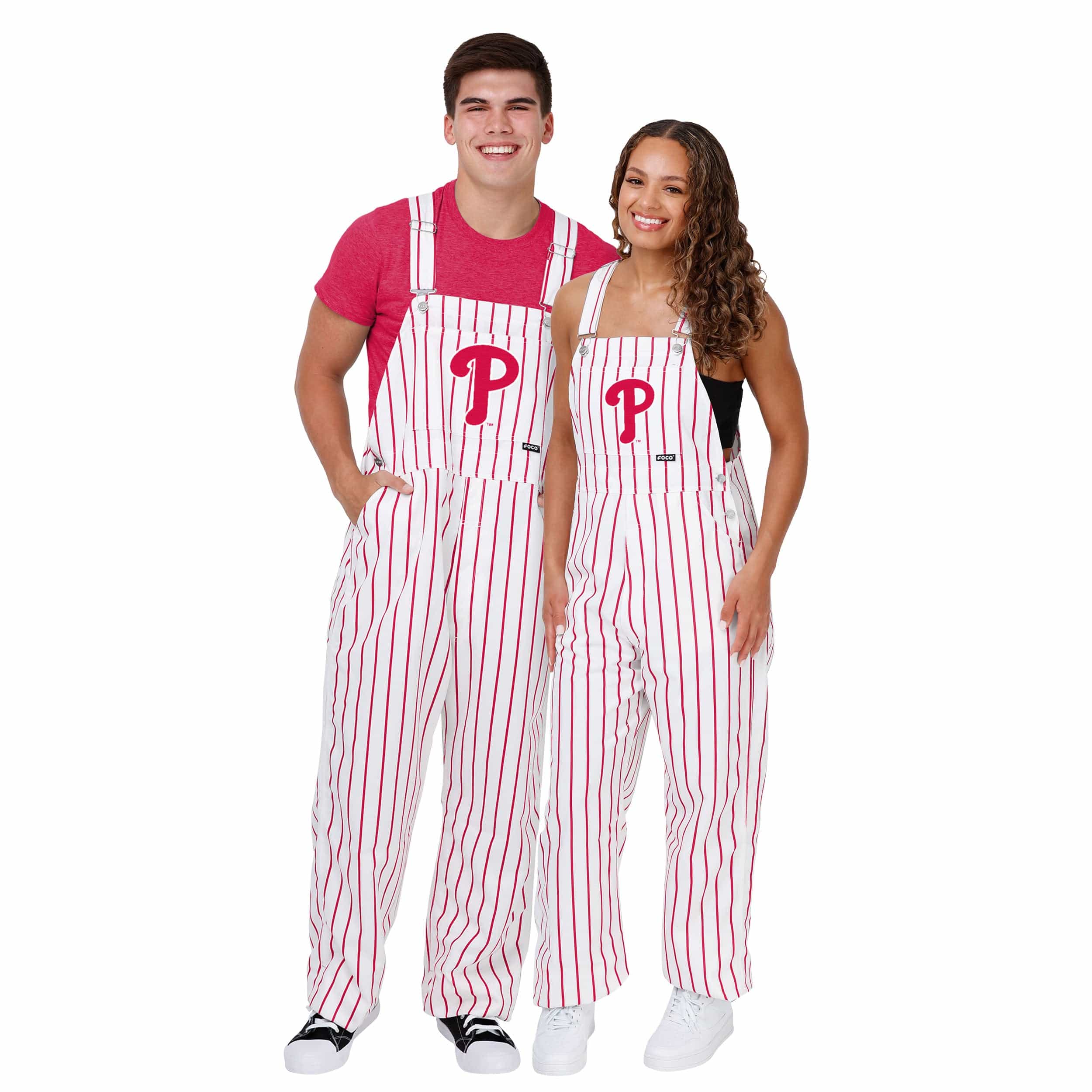 Philadelphia Phillies MLB Mens Pinstripe Bib Overalls - Image 3