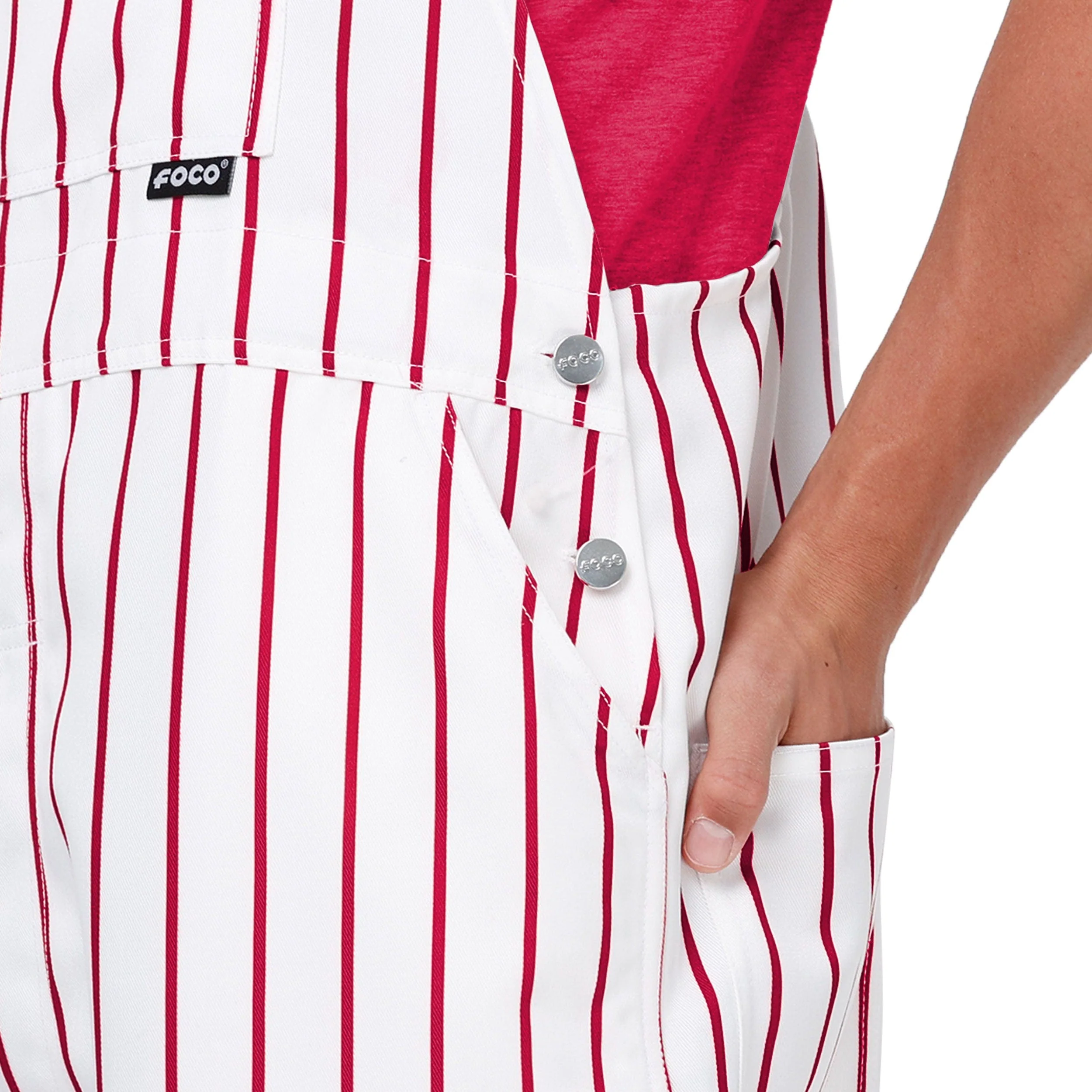Philadelphia Phillies MLB Mens Pinstripe Bib Overalls - Image 5