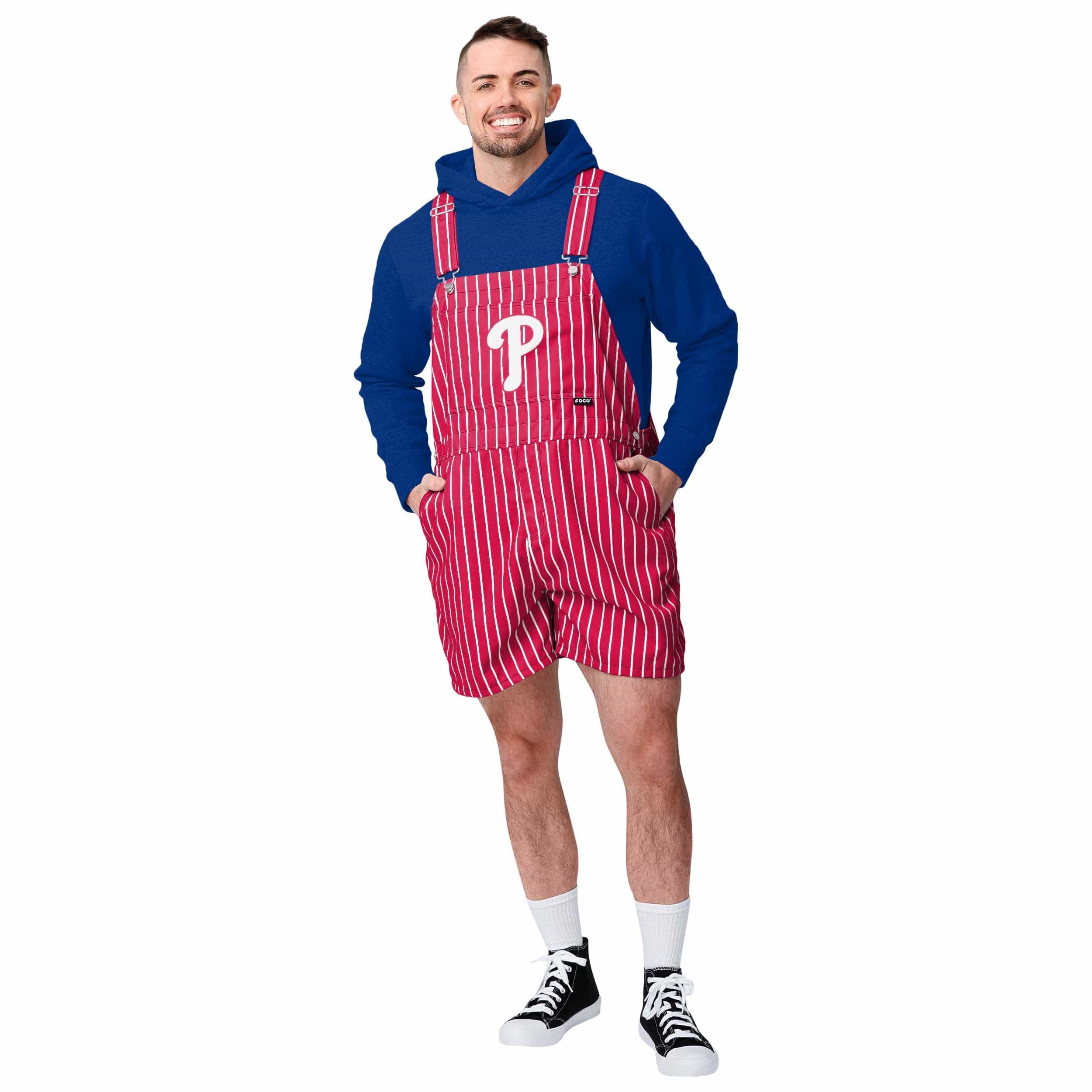 Philadelphia Phillies MLB Mens Pinstripe Bib Shortalls