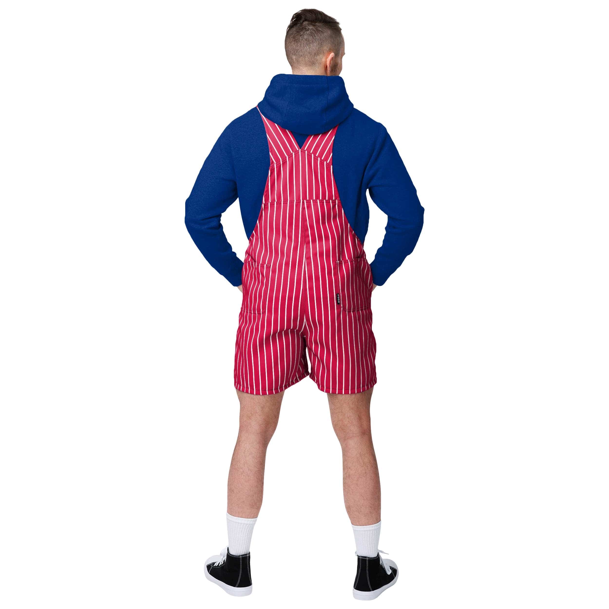 Philadelphia Phillies MLB Mens Pinstripe Bib Shortalls - Image 2