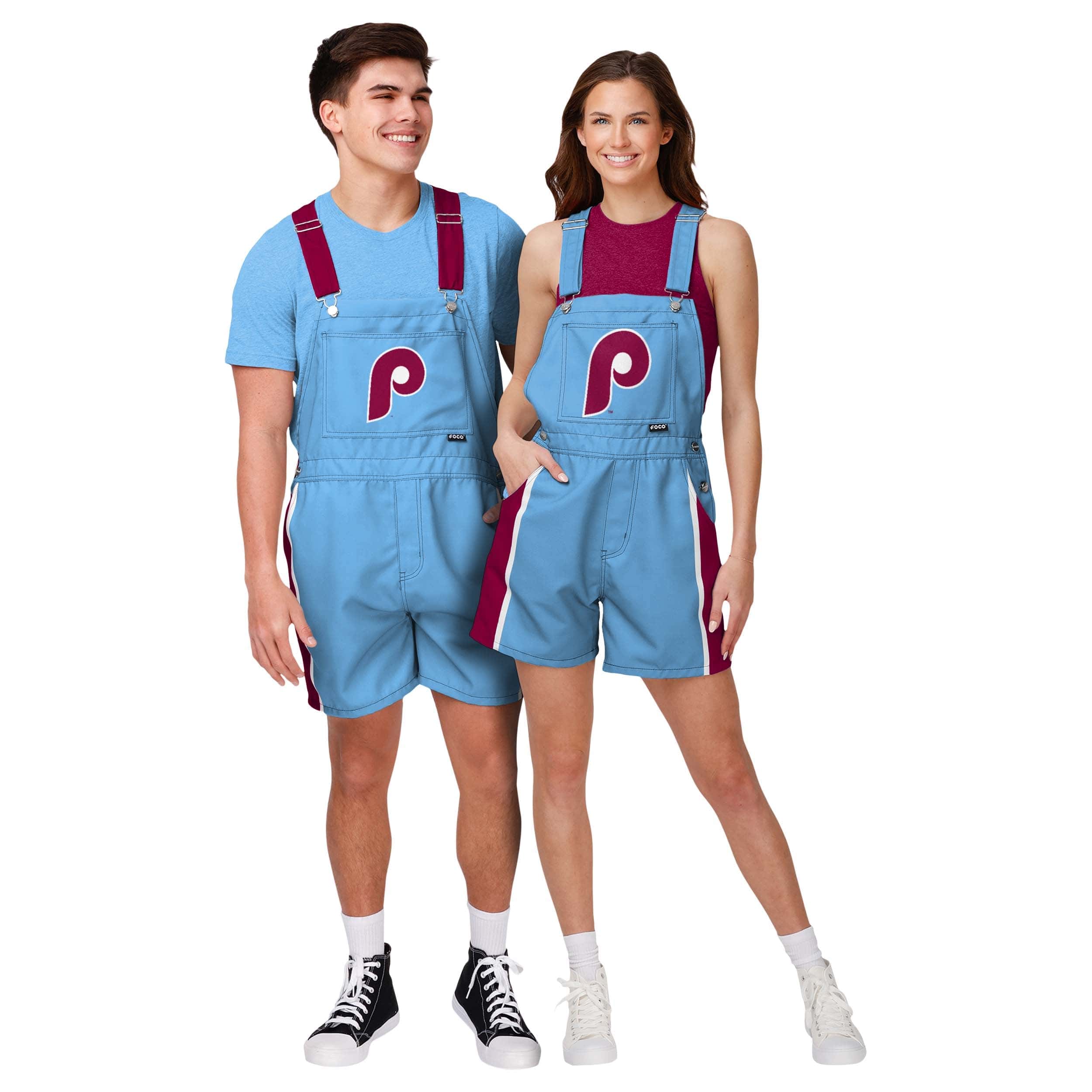 Philadelphia Phillies MLB Mens Team Stripe Bib Shortalls - Image 3