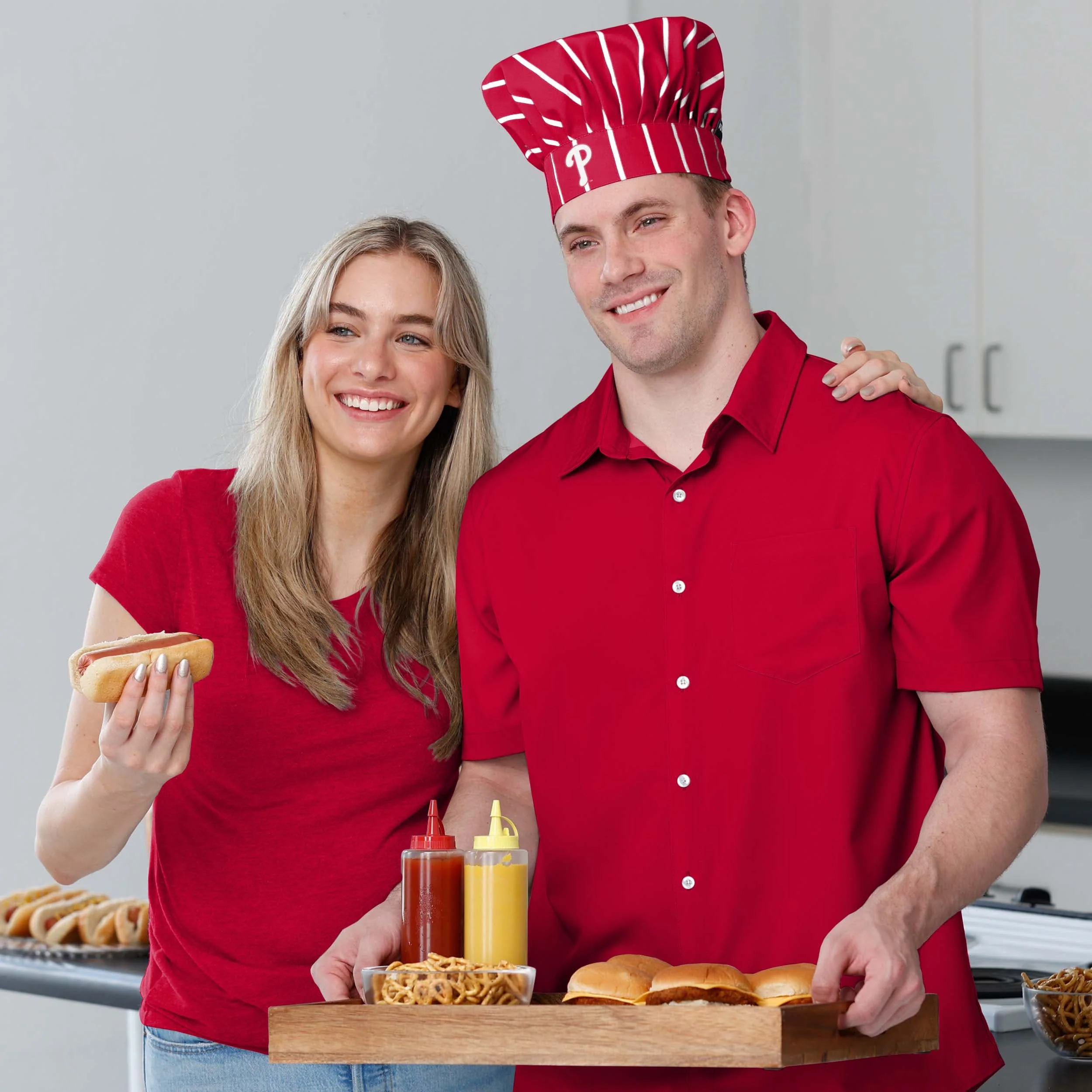 Philadelphia Phillies MLB Pinstripe Chef Hat - Image 3