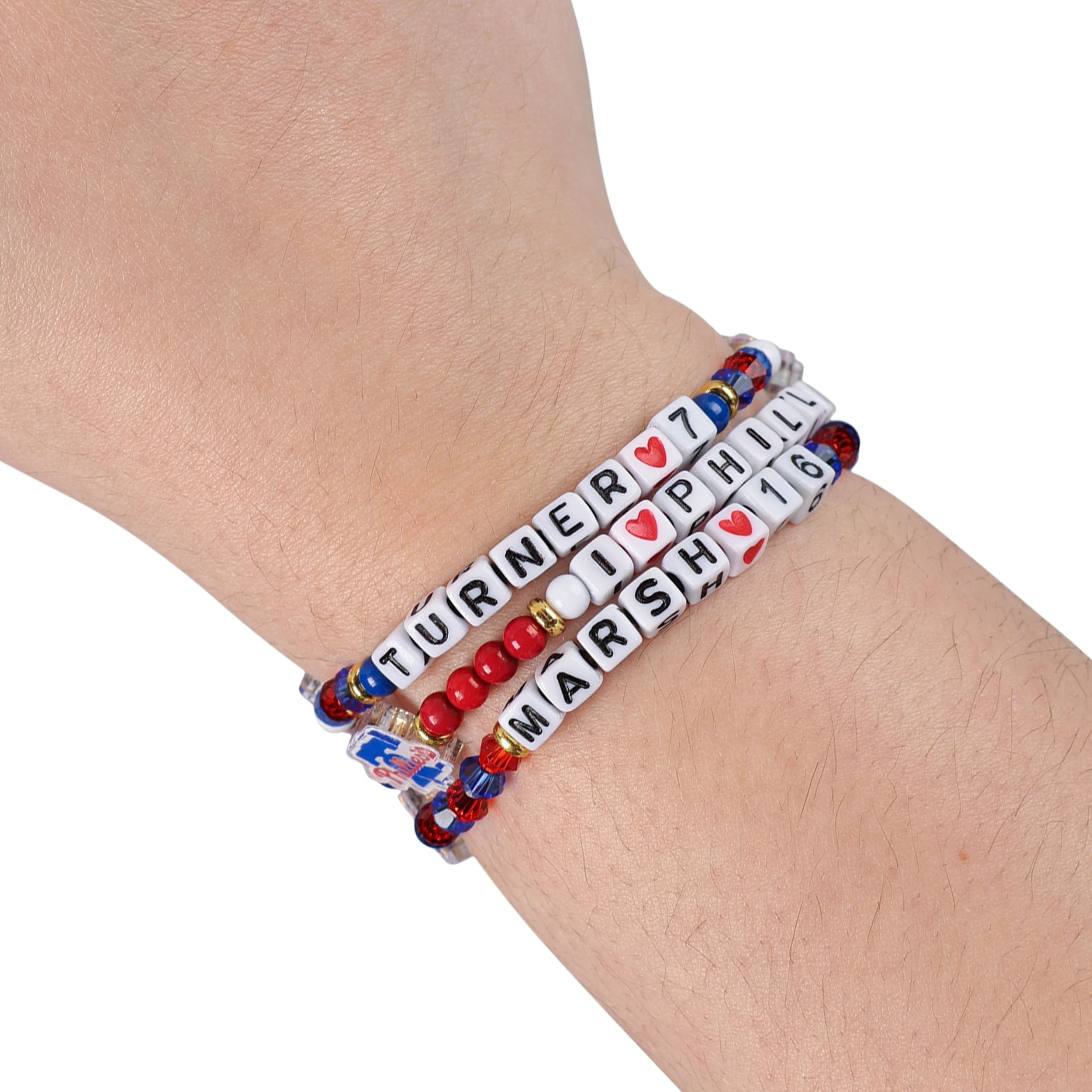 Philadelphia Phillies MLB Trea Turner & Brandon Marsh 3 Pack Player Friendship Bracelet - Image 4