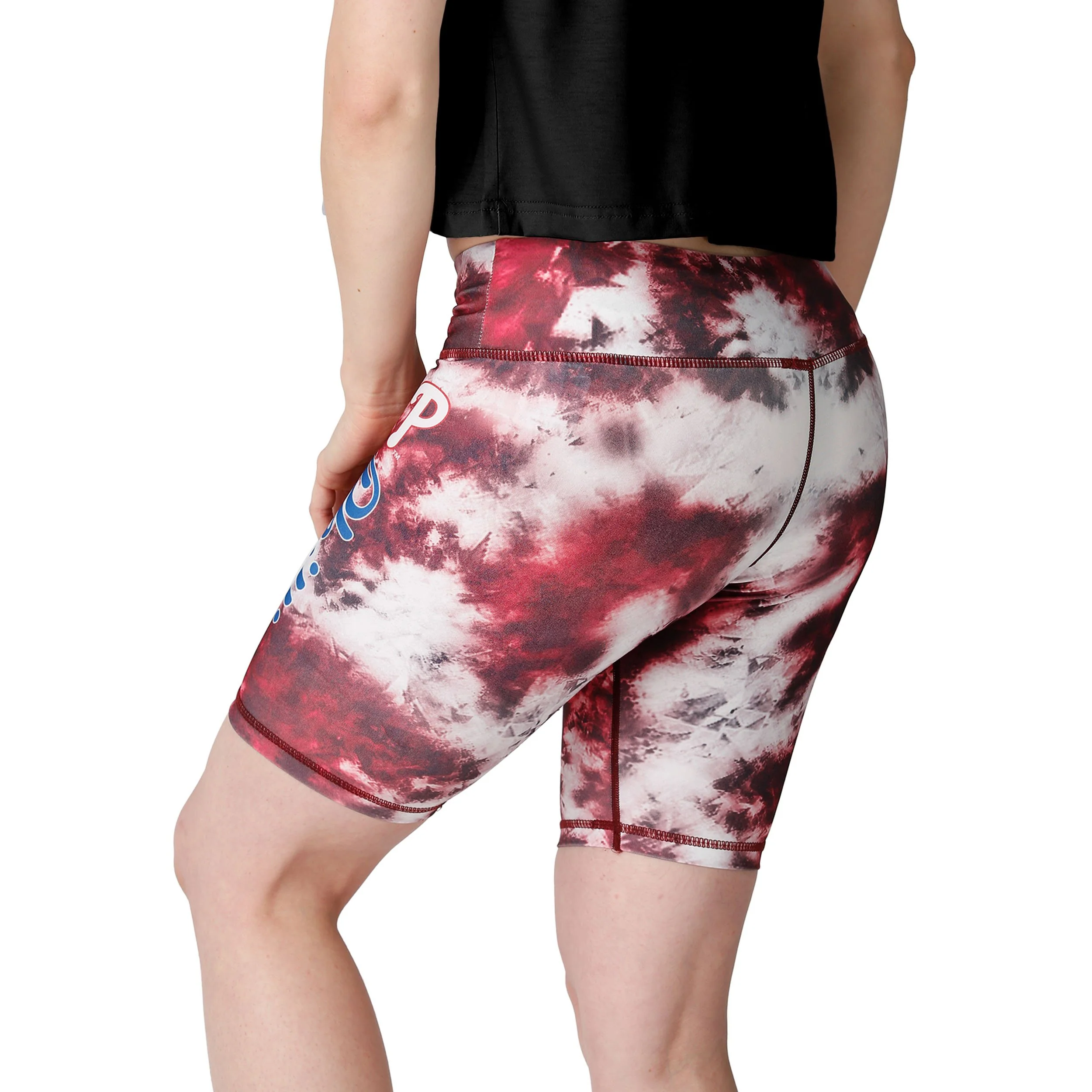 Philadelphia Phillies MLB Womens Team Color Tie-Dye Bike Shorts - Image 2