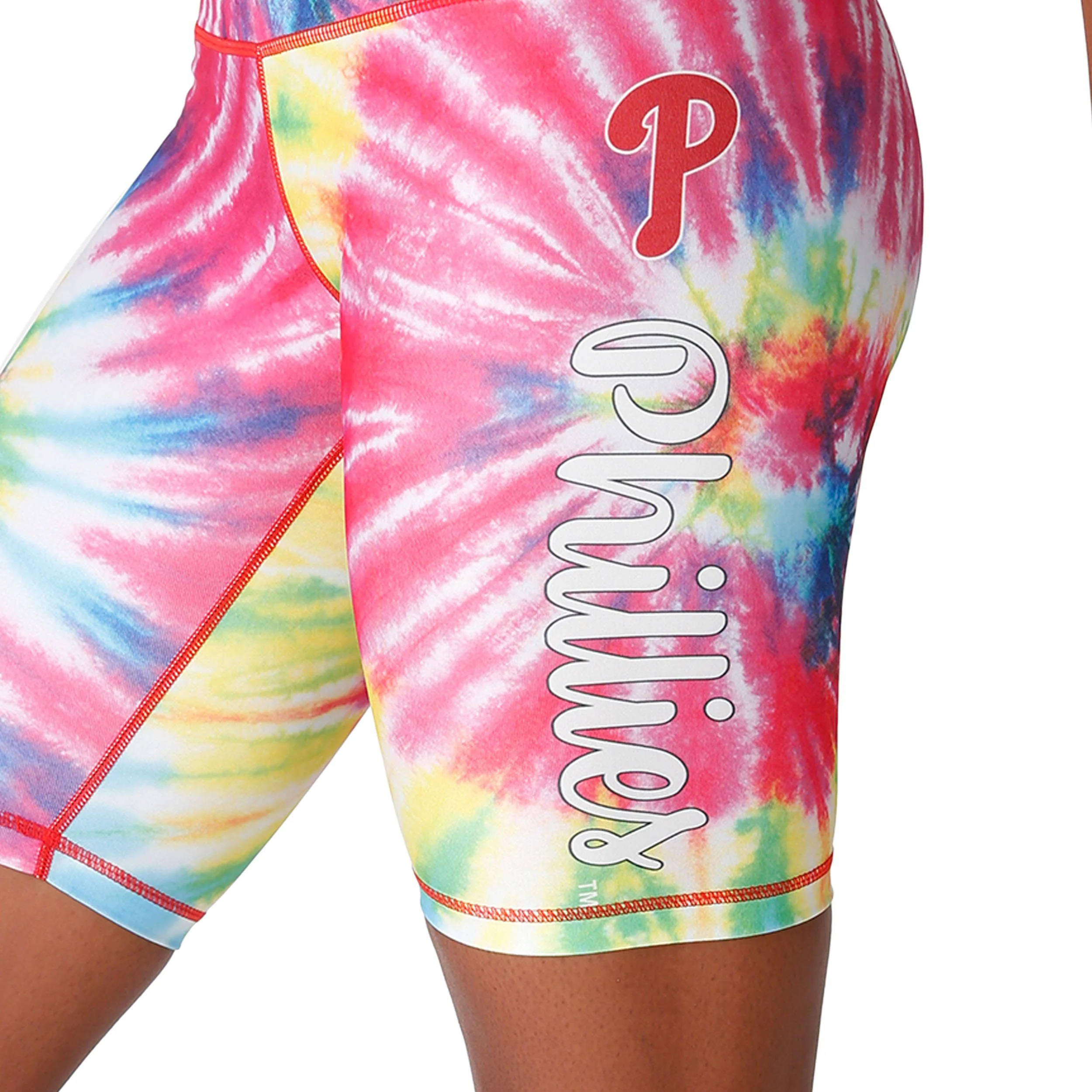 Philadelphia Phillies MLB Womens Tie-Dye Bike Shorts - Image 3