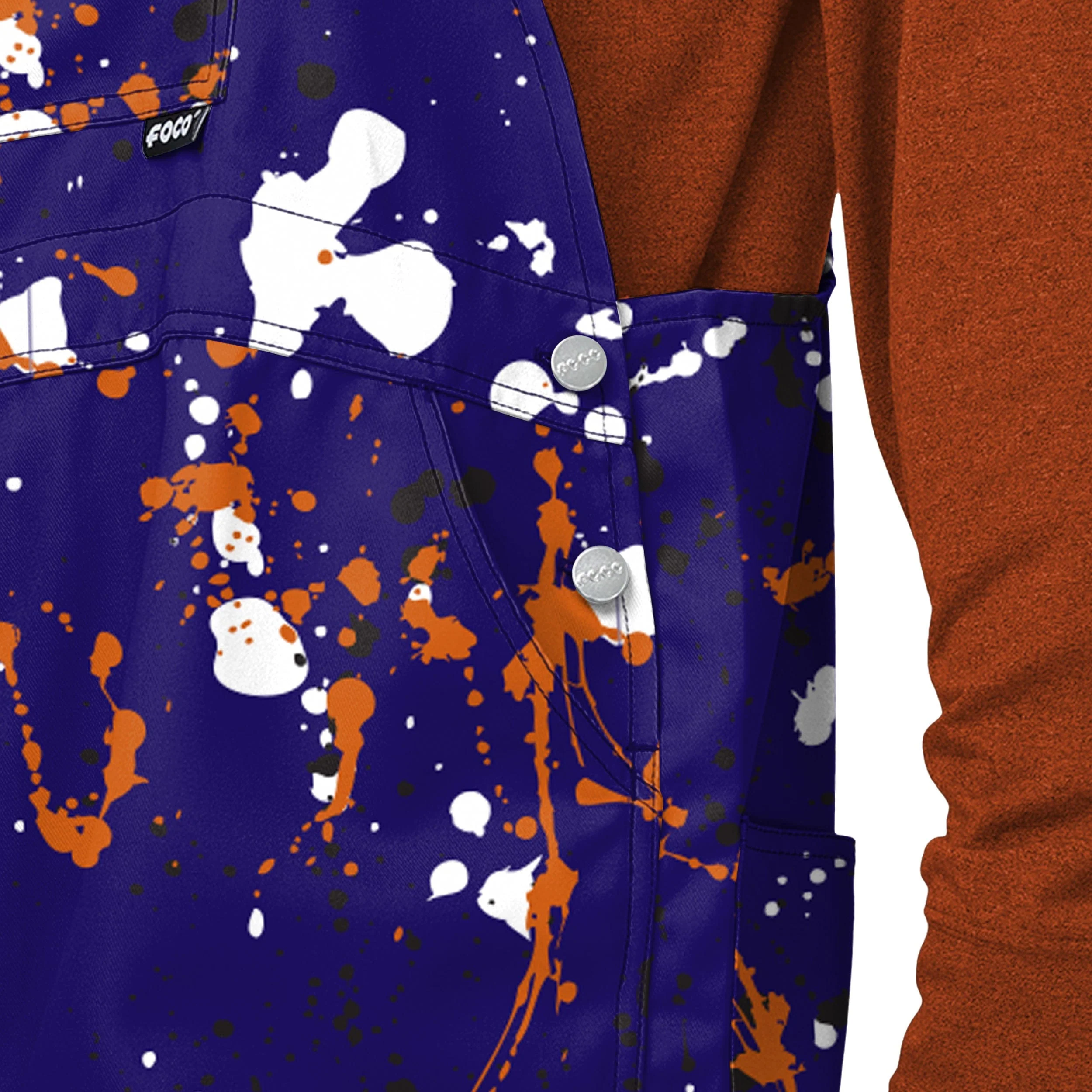 Phoenix Suns NBA Mens Paint Splatter Bib Overalls - Image 4