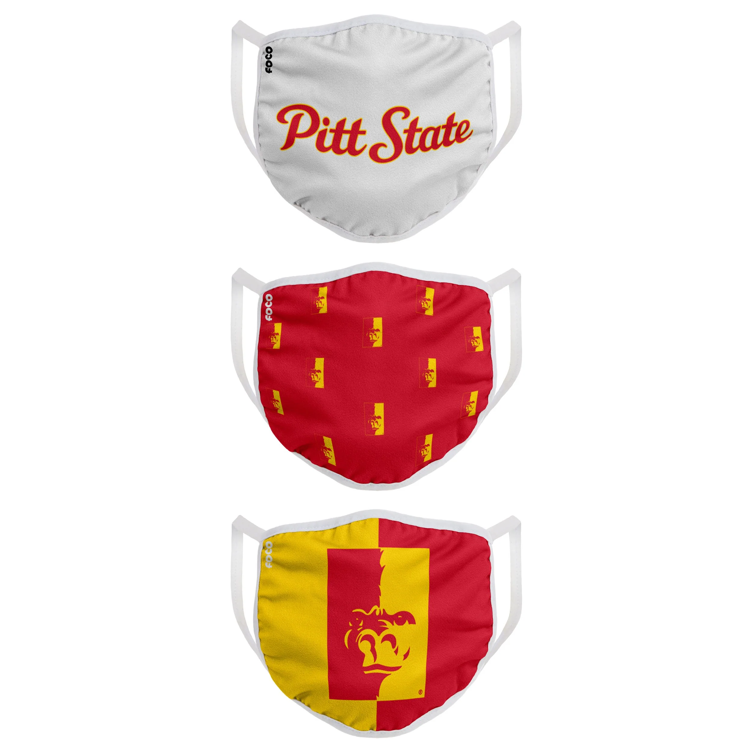 Pittsburg State Gorillas NCAA 3 Pack Face Cover - Image 2