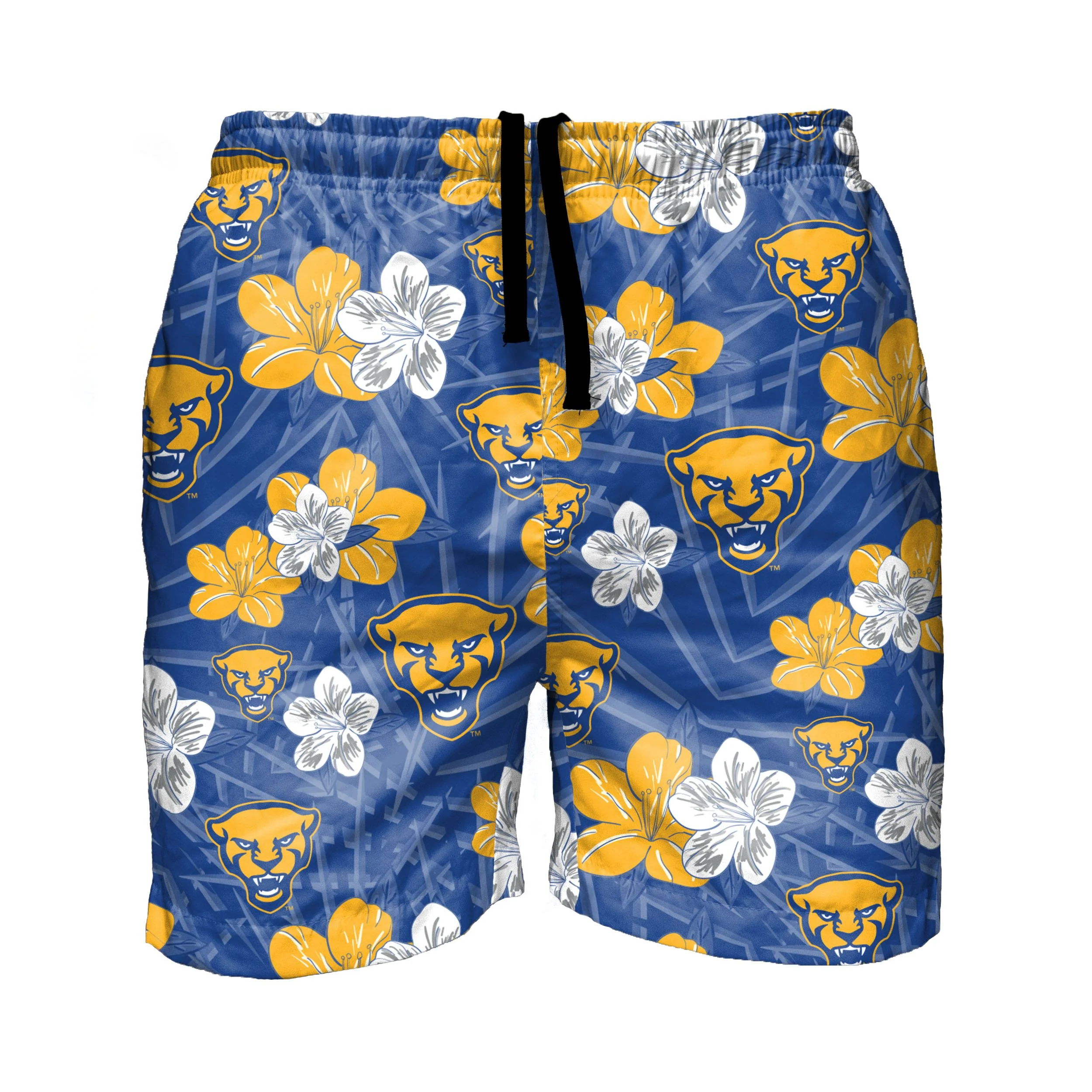 Pittsburgh Panthers NCAA Mens Hibiscus Slim Fit 5.5" Swimming Trunks