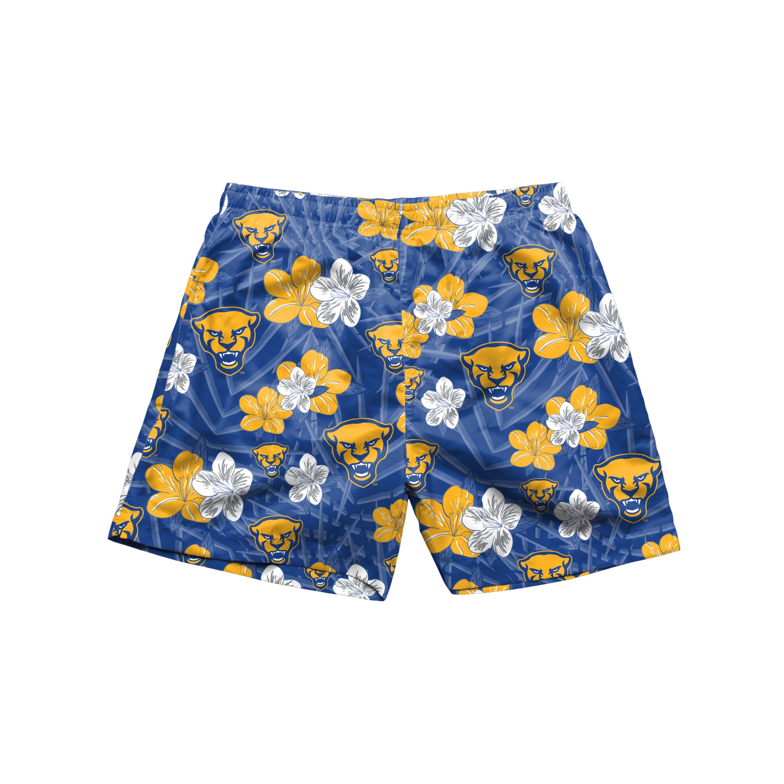 Pittsburgh Panthers NCAA Mens Hibiscus Slim Fit 5.5" Swimming Trunks - Image 2