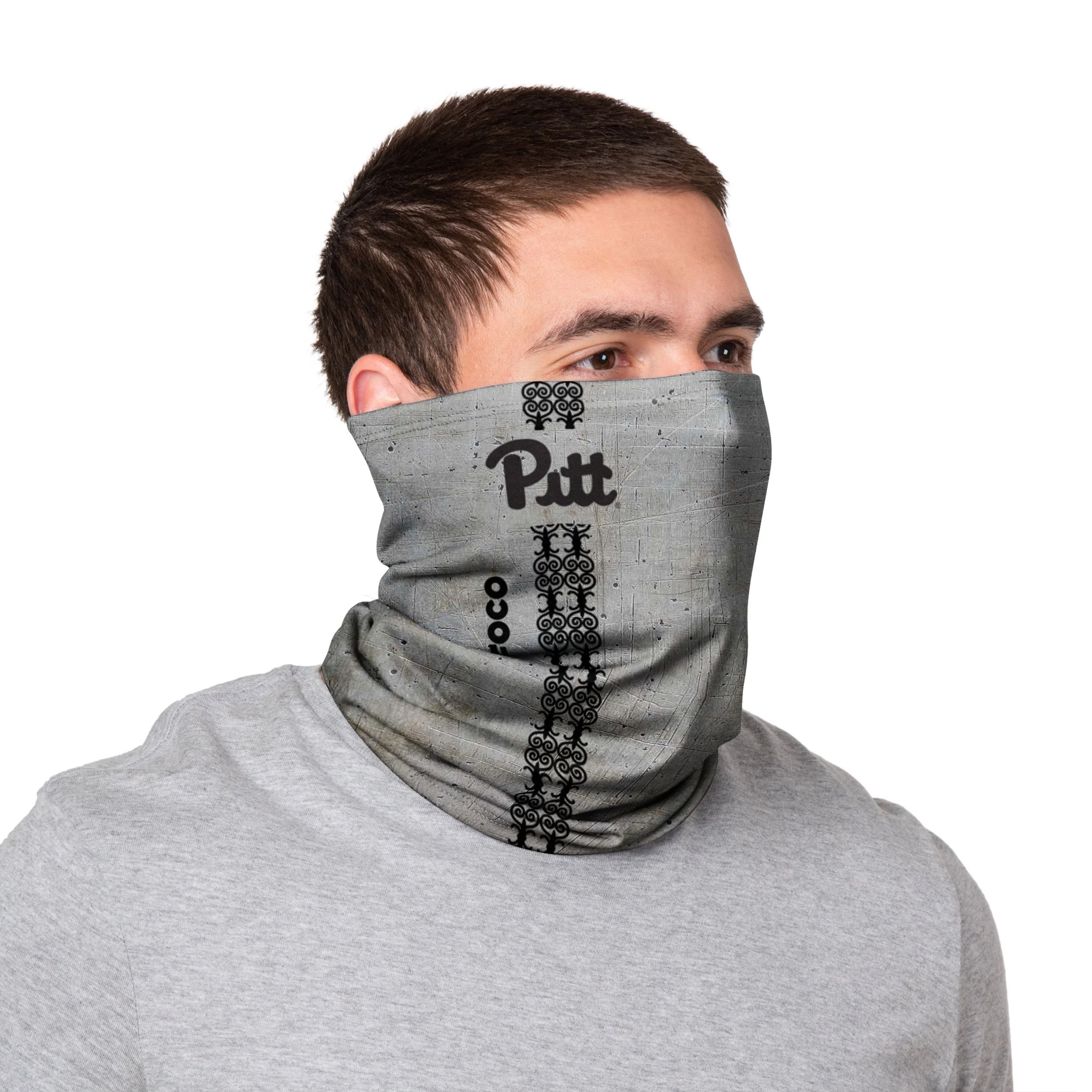 Pittsburgh Panthers NCAA On-Field Sideline Steel Stripe Big Logo Gaiter Scarf - Image 2