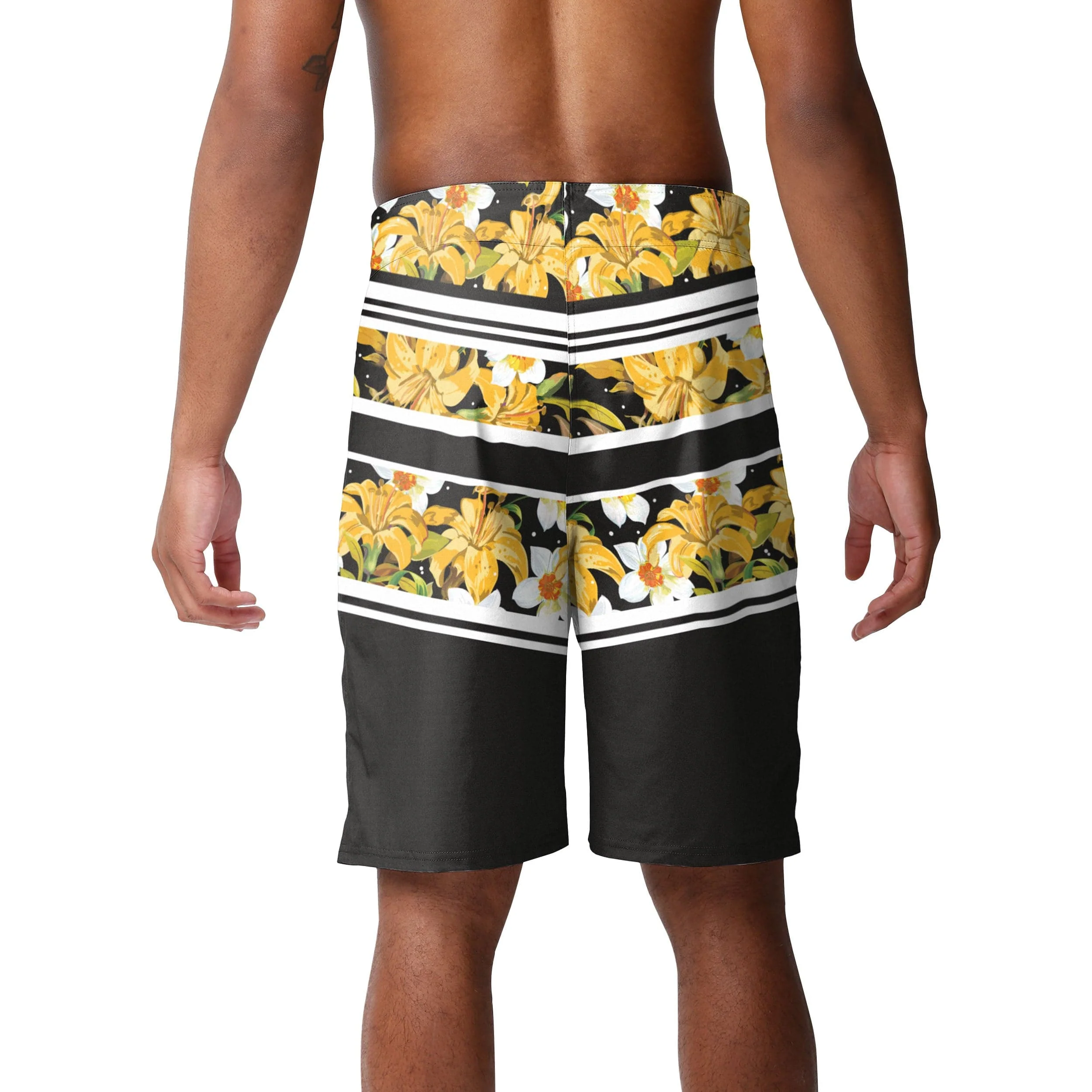 Pittsburgh Penguins Mens NHL Floral Stripe Boardshorts - Image 3