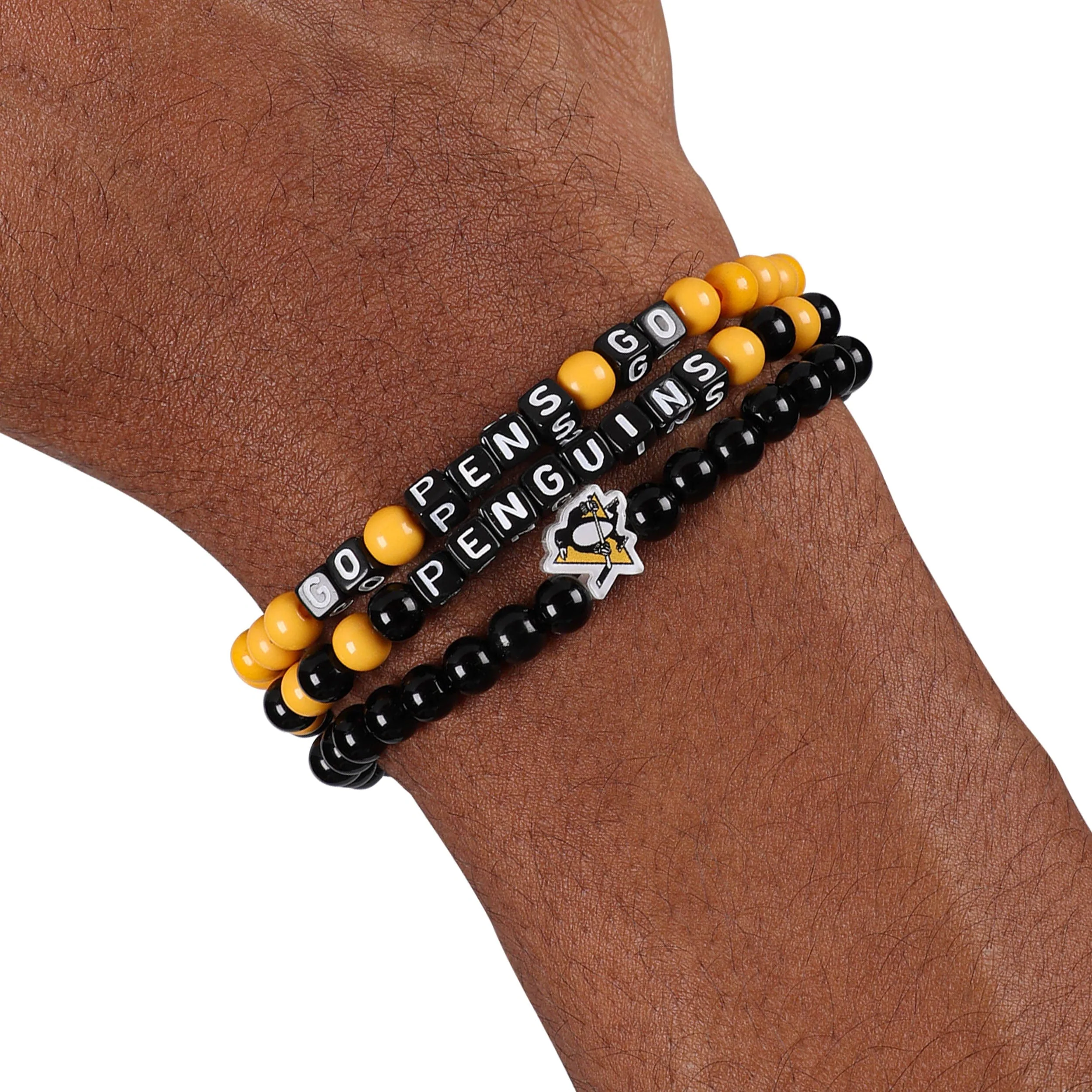 Pittsburgh Penguins NHL 3 Pack Beaded Friendship Bracelet - Image 4