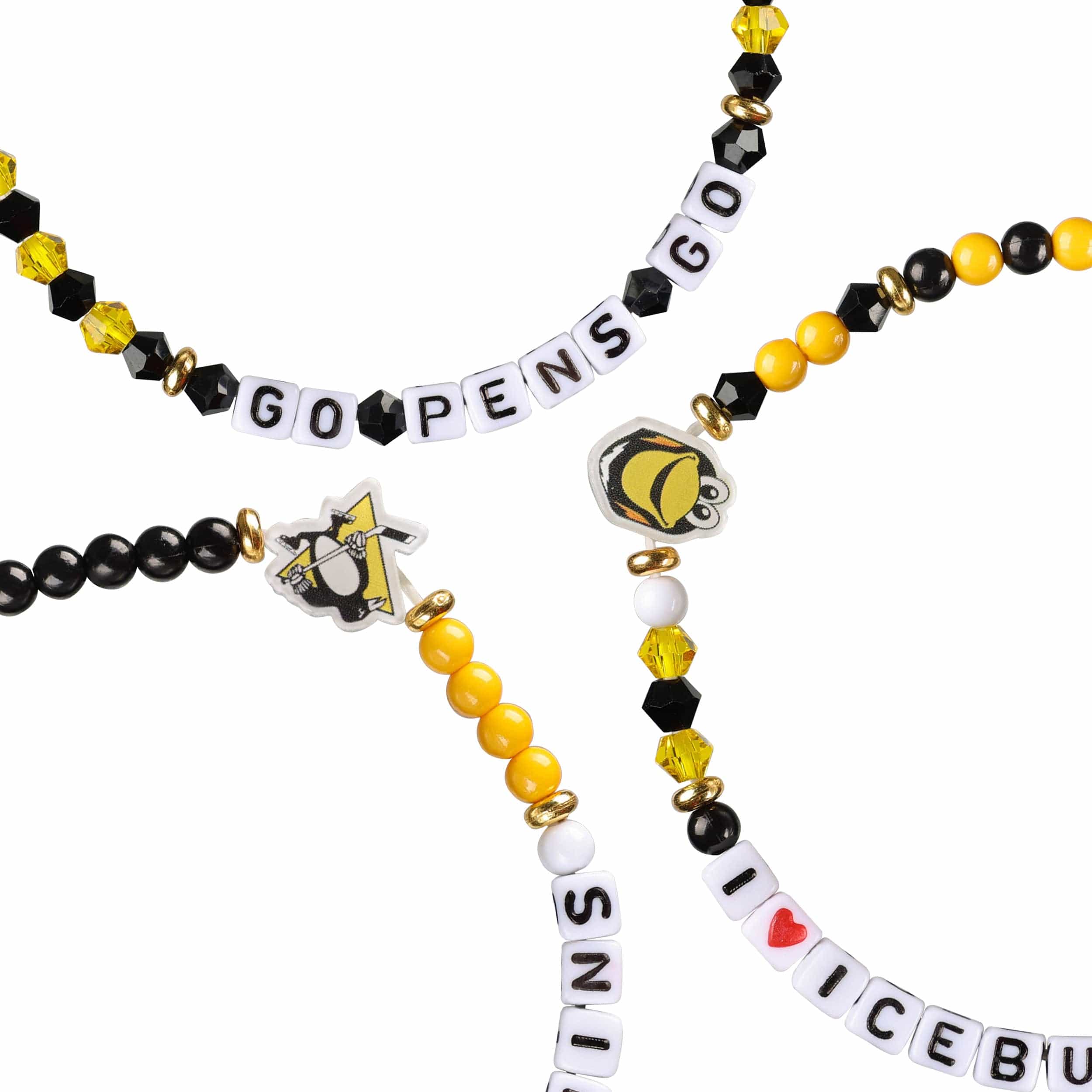 Pittsburgh Penguins NHL 3 Pack Friendship Bracelet - Image 2