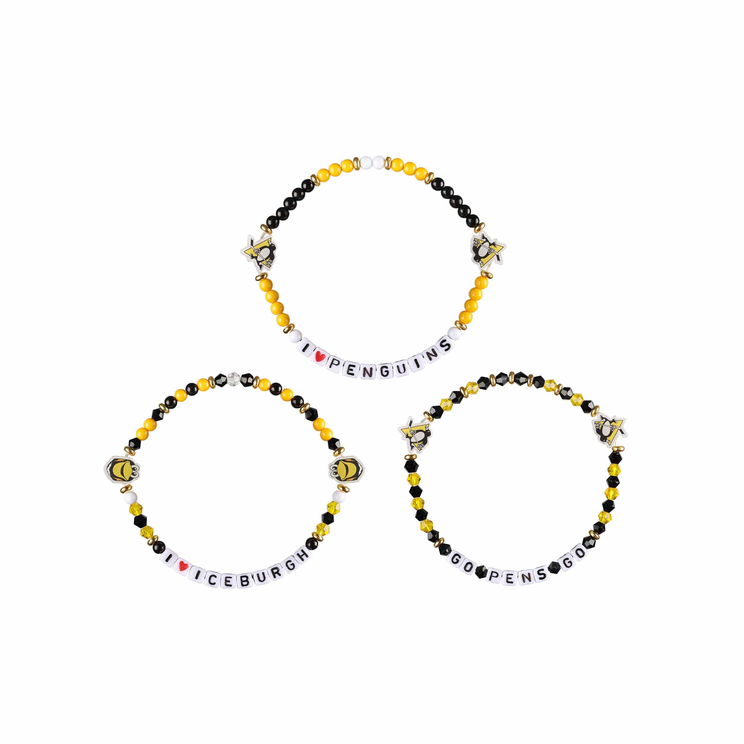 Pittsburgh Penguins NHL 3 Pack Friendship Bracelet - Image 3