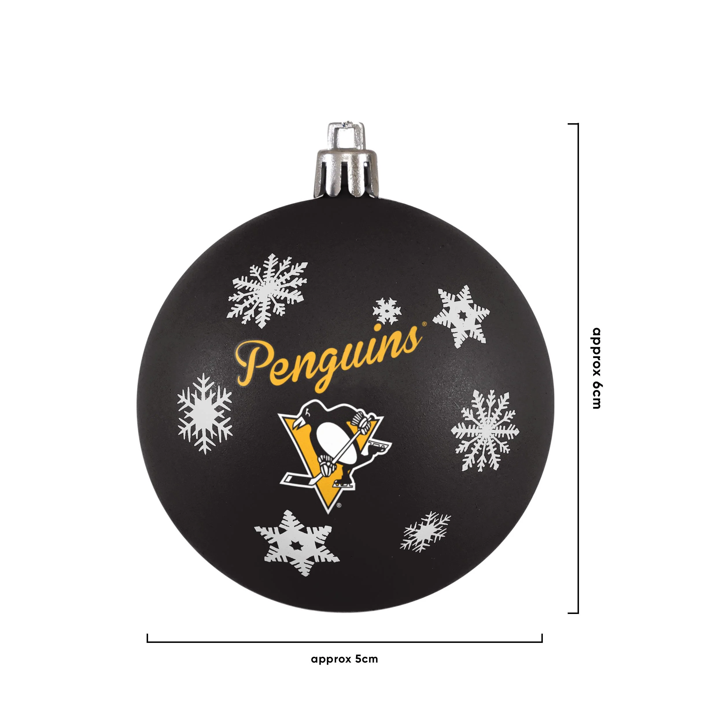 Pittsburgh Penguins NHL 5 Pack Shatterproof Ball Ornament Set - Image 3
