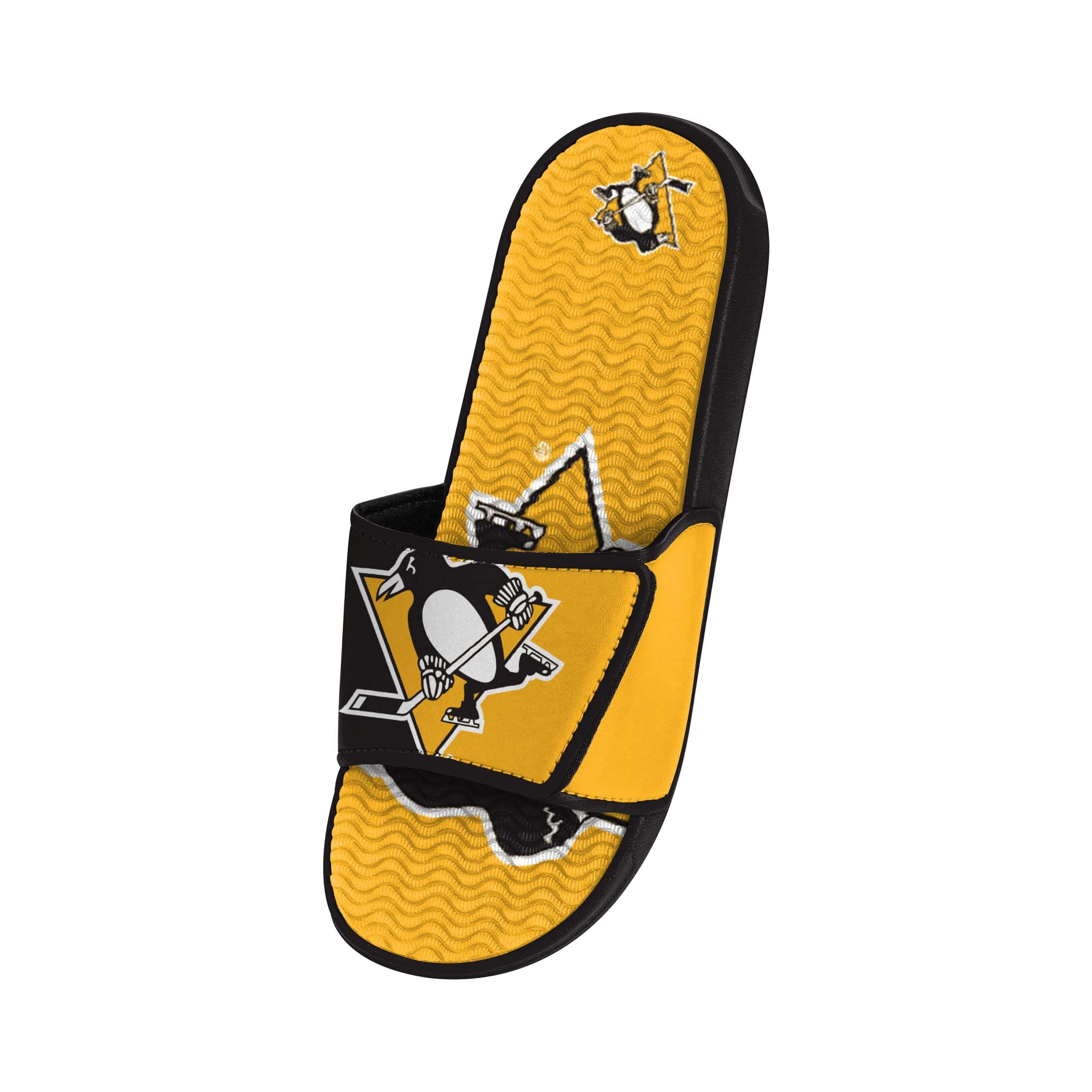 Pittsburgh Penguins NHL Mens Colorblock Big Logo Gel Slides - Image 3