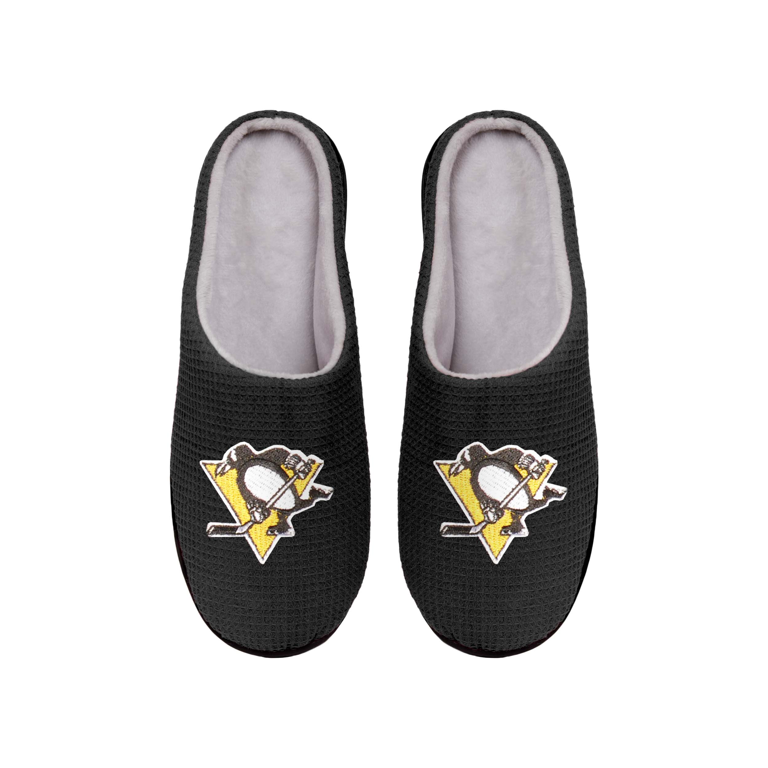 Pittsburgh Penguins NHL Mens Memory Foam Slide Slippers - Image 2