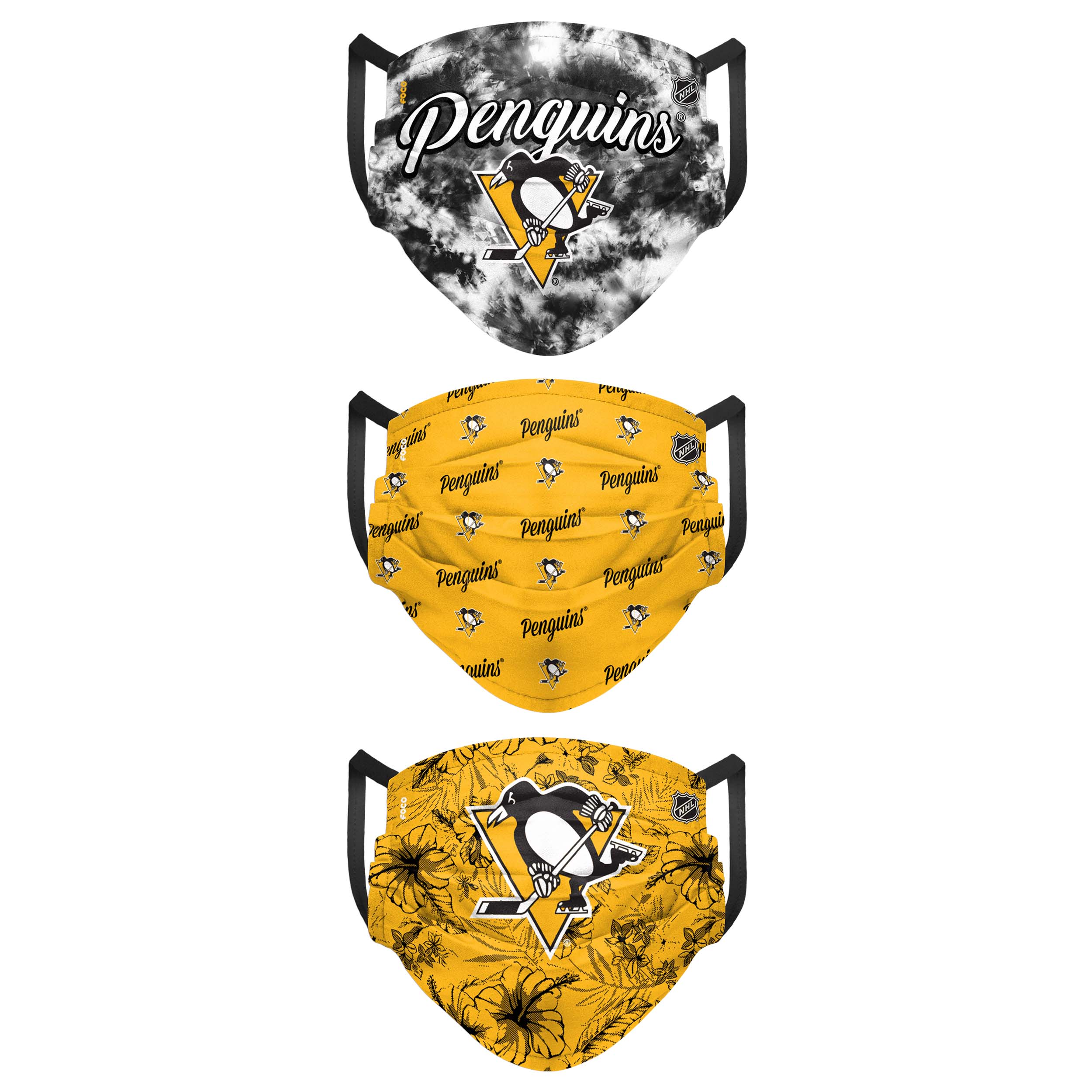 Pittsburgh Penguins NHL Womens Matchday 3 Pack Face Cover - Image 2