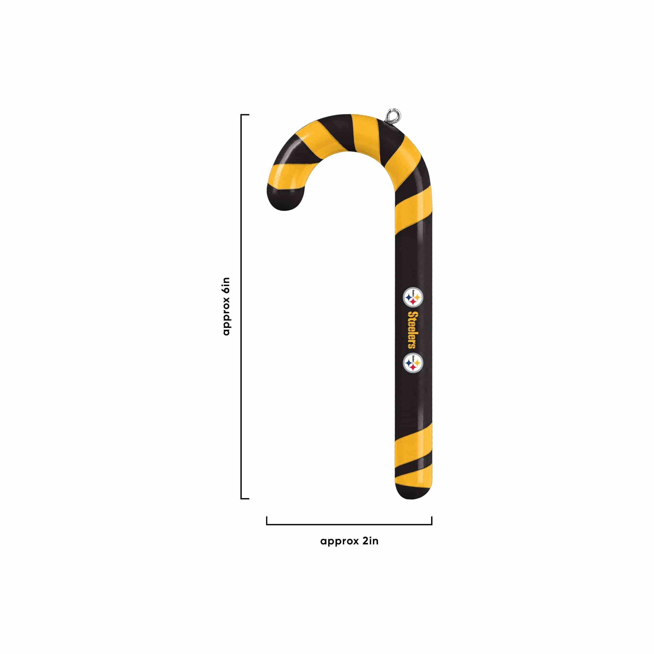 Pittsburgh Steelers NFL 12 Pack Candy Cane Ornament Set - Image 2