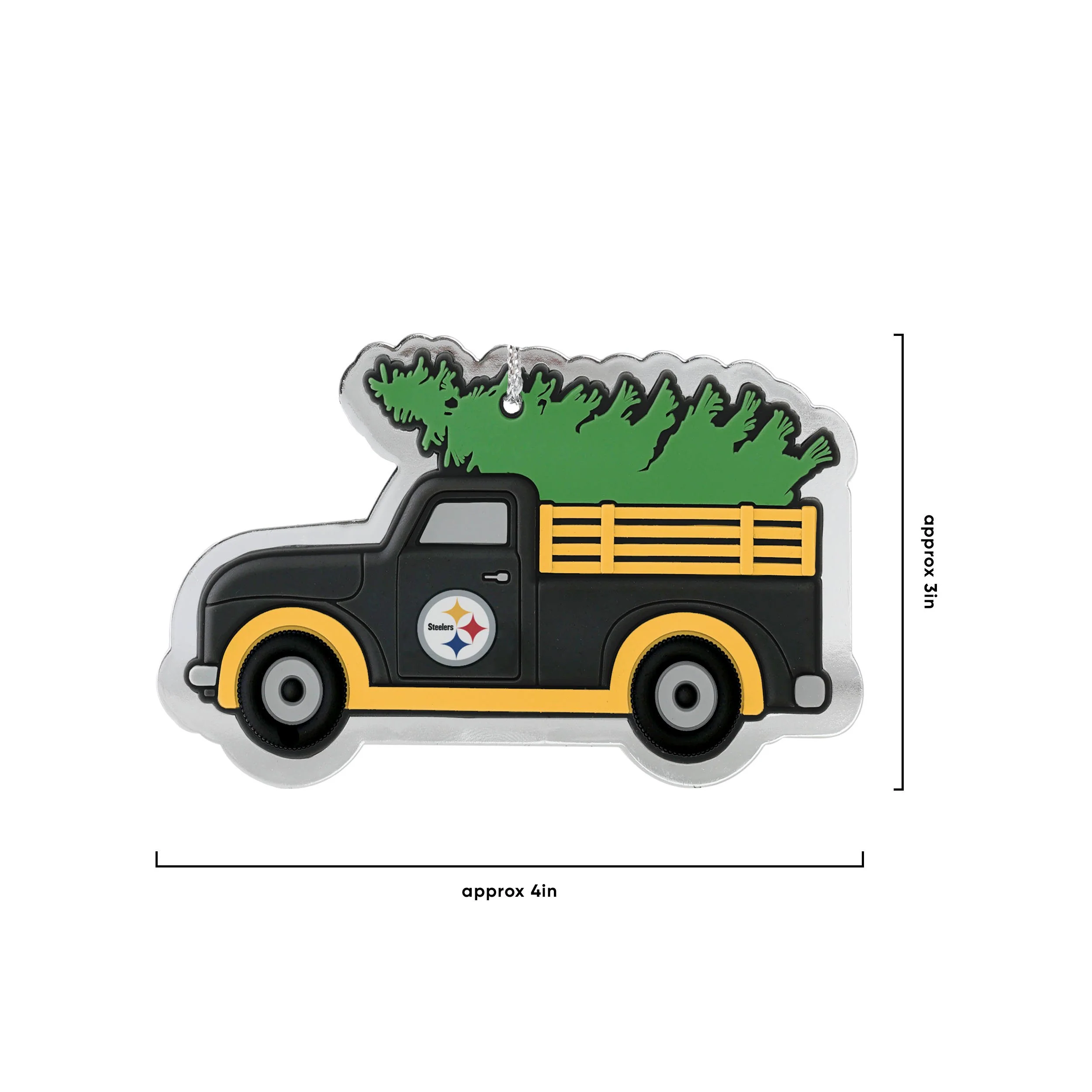 Pittsburgh Steelers NFL 2 Pack Flat Metal Truck Ornaments - Image 3