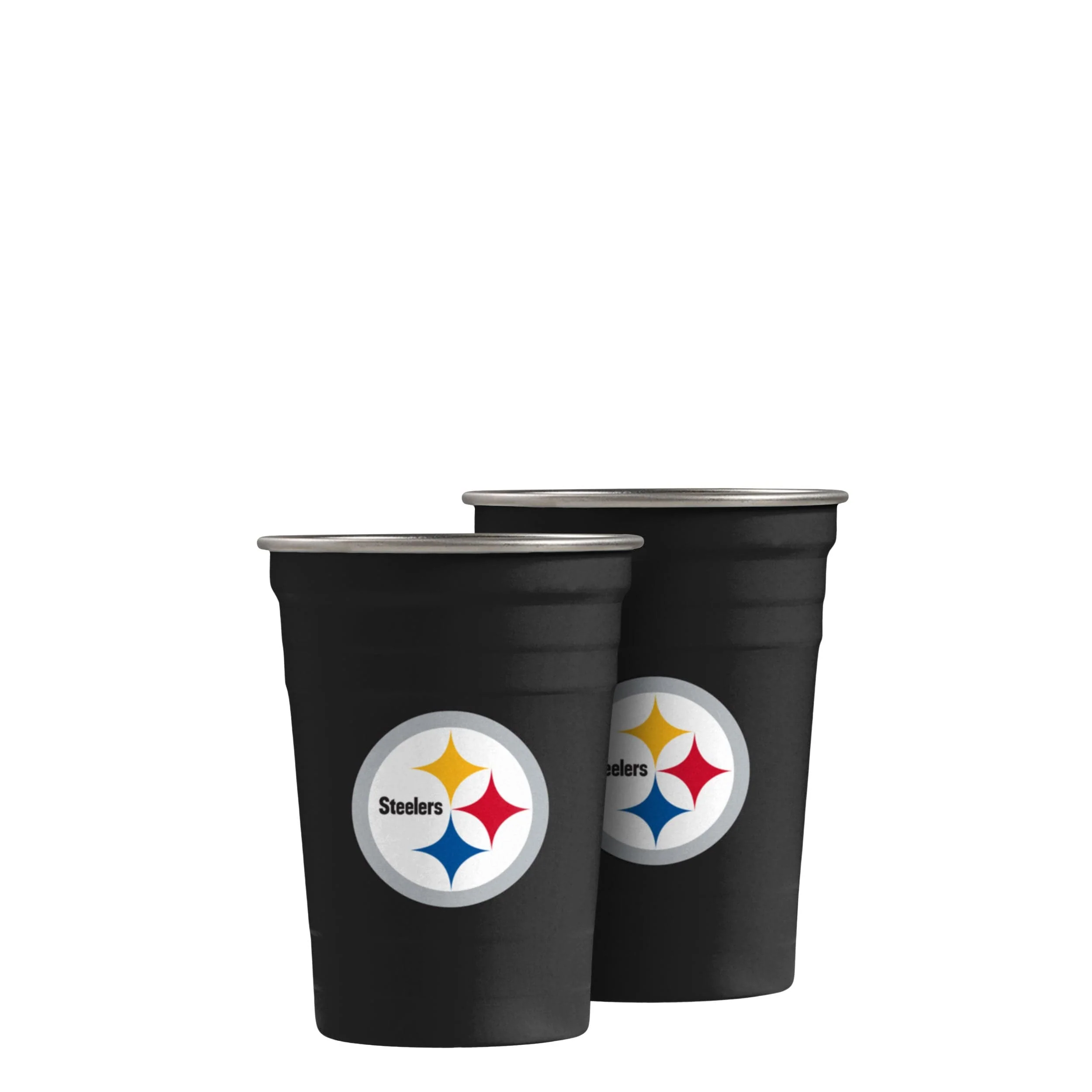 Pittsburgh Steelers NFL 2 Pack Reusable Stainless Steel 16 oz Tumbler Cup