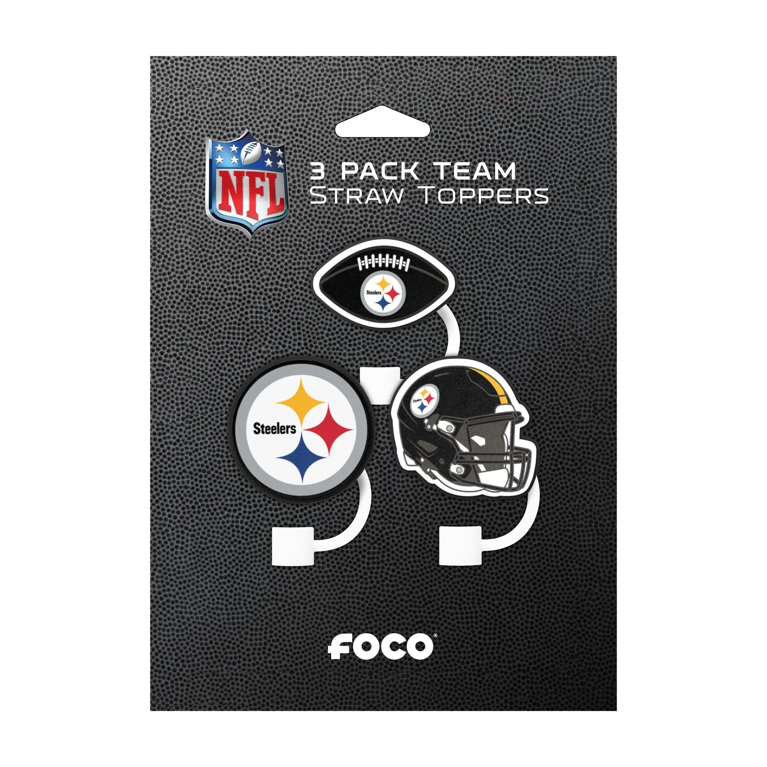 Pittsburgh Steelers NFL 3 Pack Primary Logo Straw Toppers - Image 6