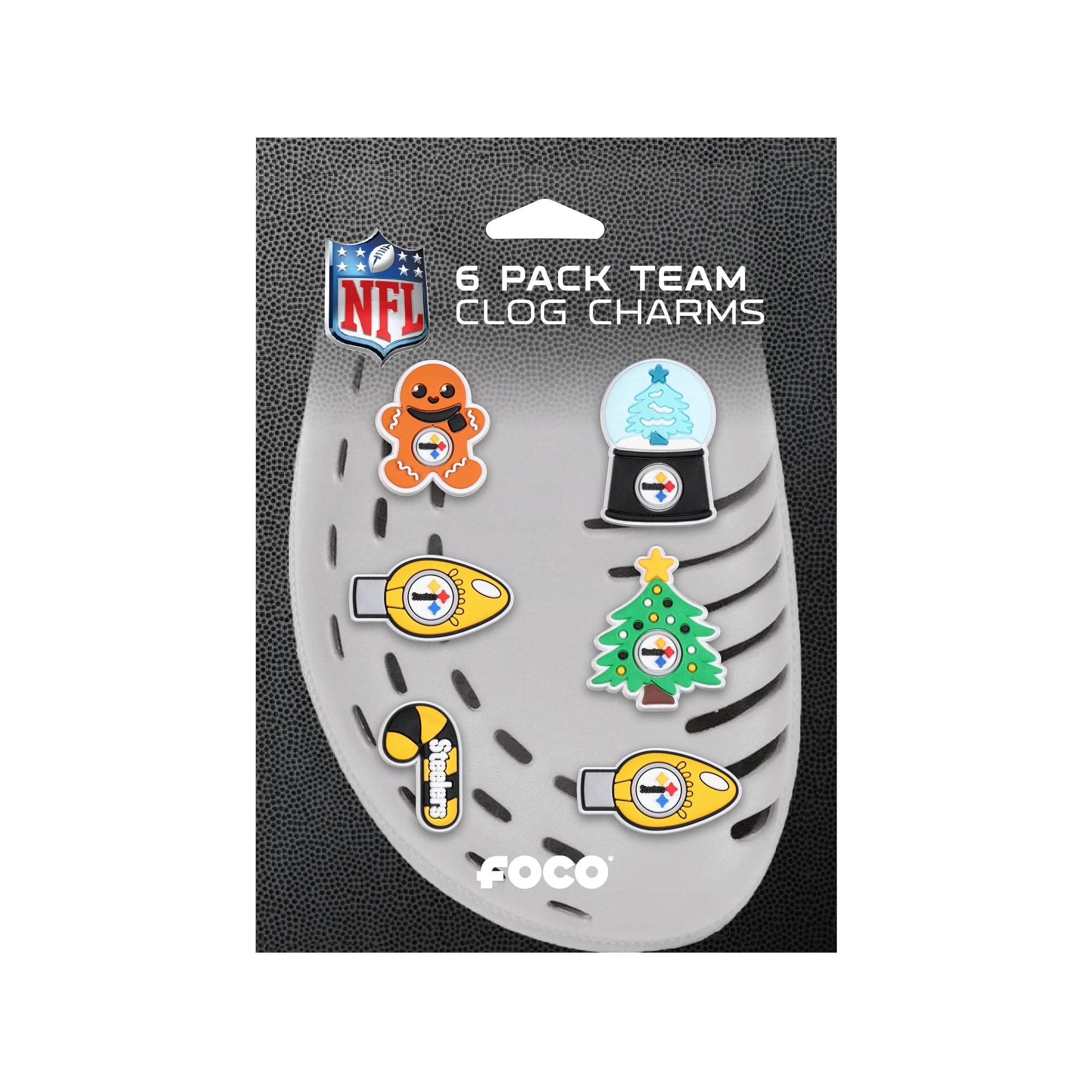 Pittsburgh Steelers NFL 6 Pack Holiday Team Clog Charms - Image 5
