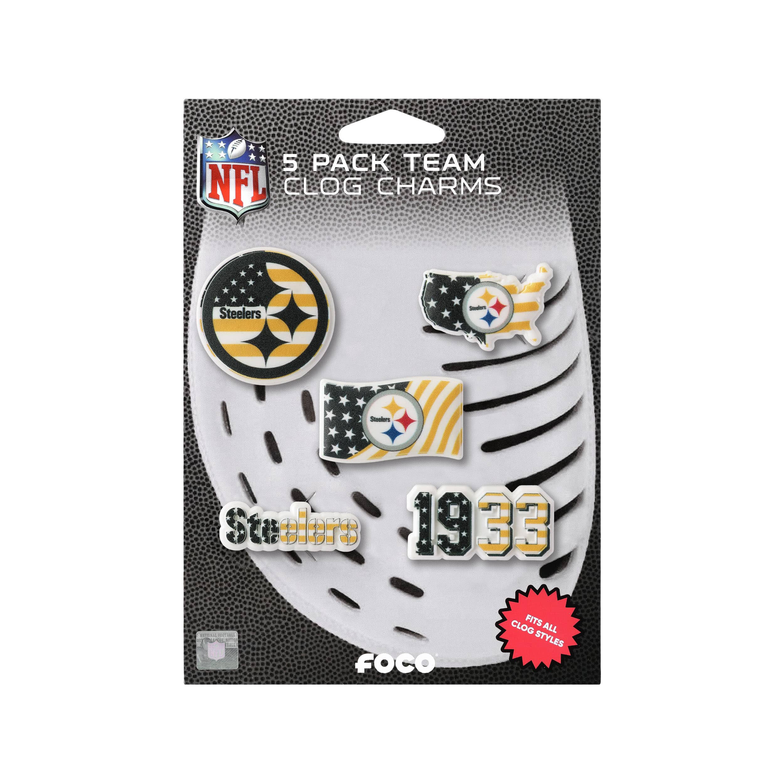 Pittsburgh Steelers NFL Americana 5 Pack Team Clog Charms - Image 5