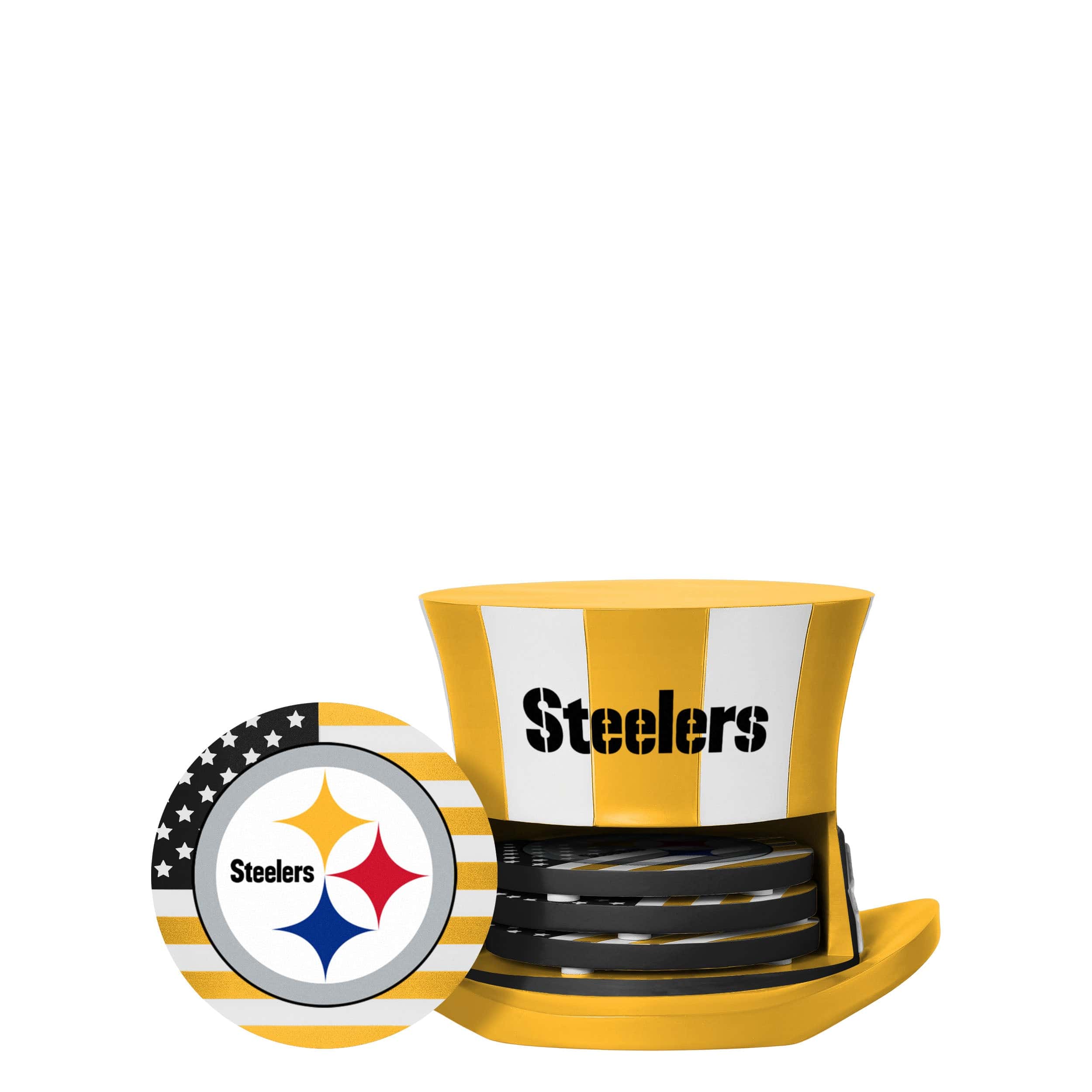 Pittsburgh Steelers NFL Americana Resin Coaster Set (PREORDER - SHIPS EARLY JUNE)