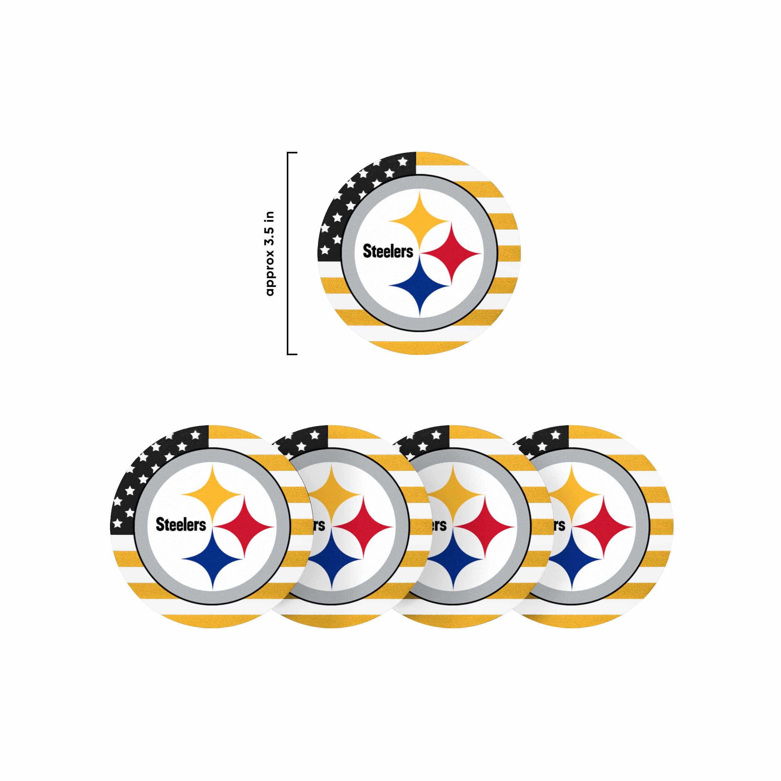 Pittsburgh Steelers NFL Americana Resin Coaster Set (PREORDER - SHIPS EARLY JUNE) - Image 5