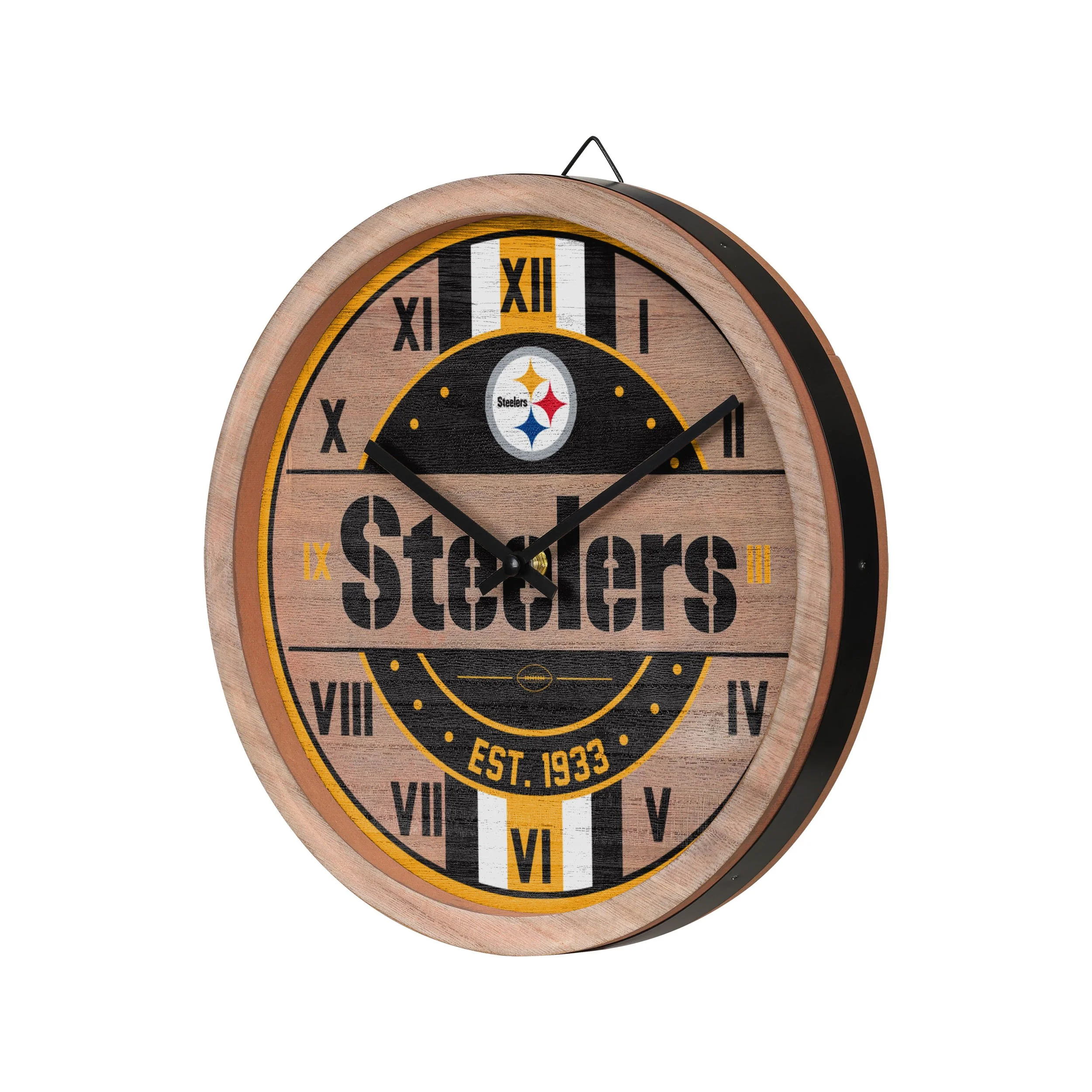Pittsburgh Steelers NFL Barrel Wall Clock - Image 2