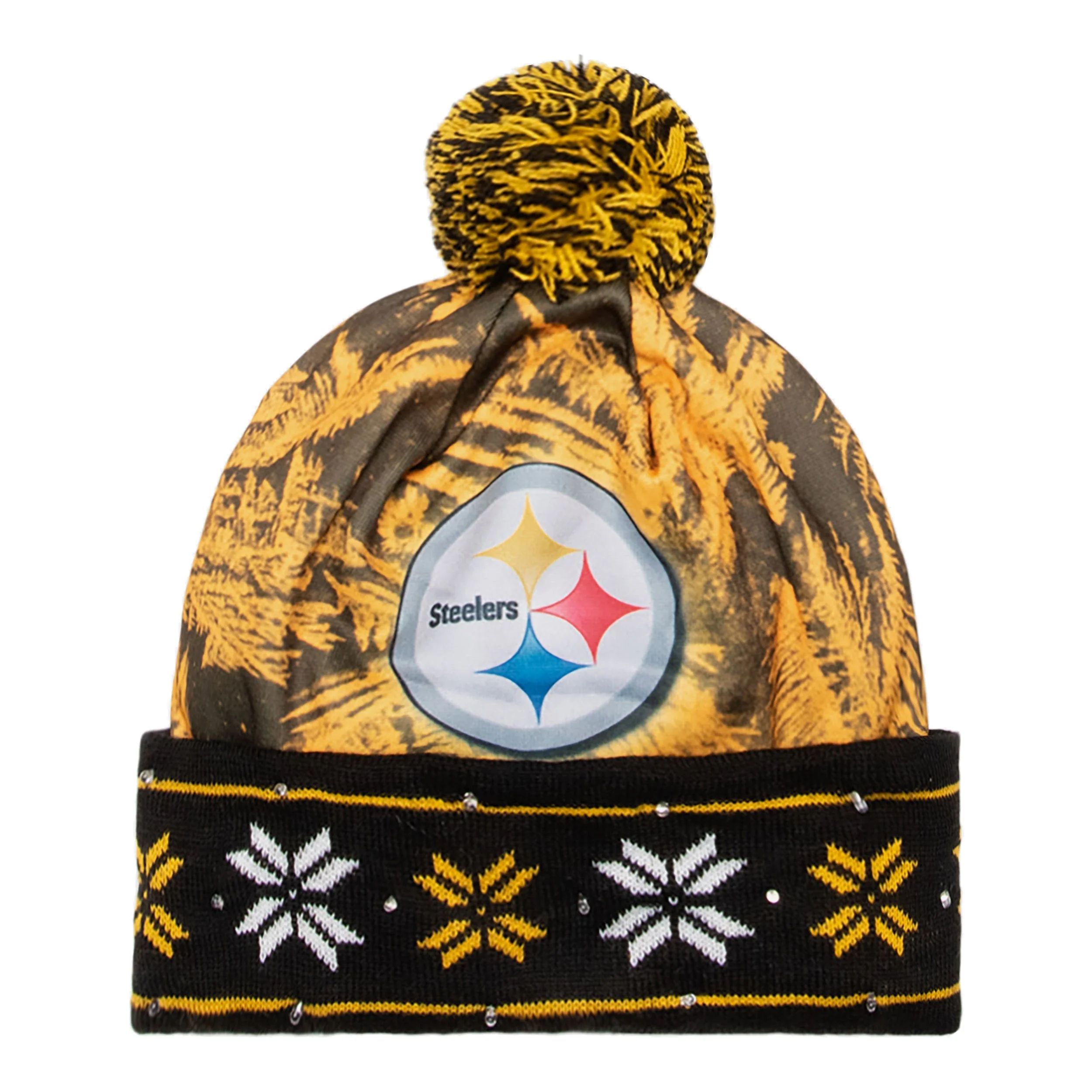 Pittsburgh Steelers NFL Big Logo Light Up Printed Beanie - Image 2