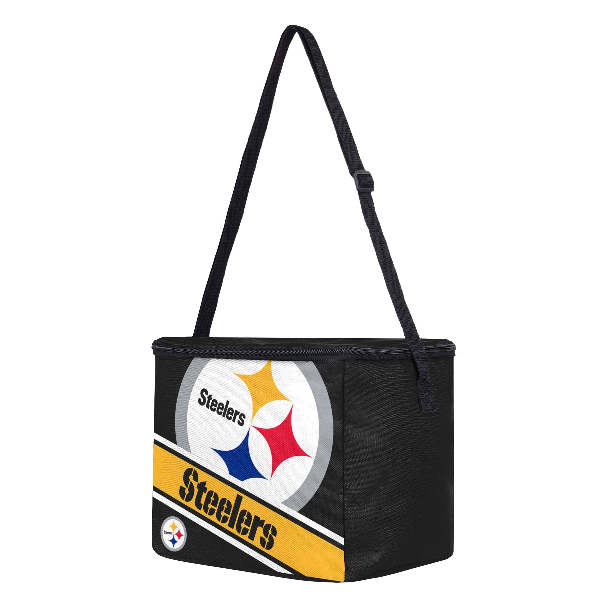 Pittsburgh Steelers NFL Big Logo Stripe 12 Pack Cooler - Image 2