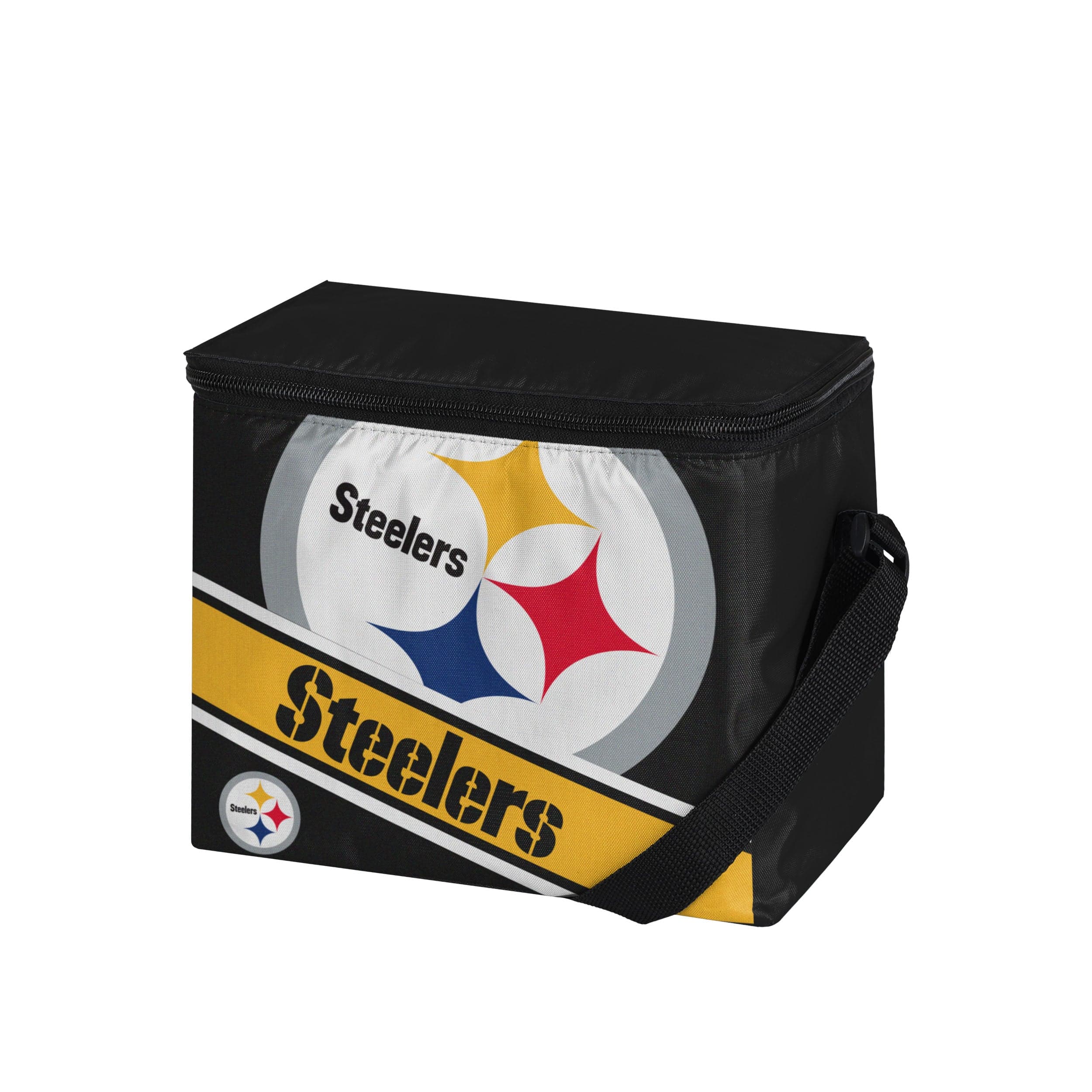 Pittsburgh Steelers NFL Big Logo Stripe 6 Pack Cooler - Image 2
