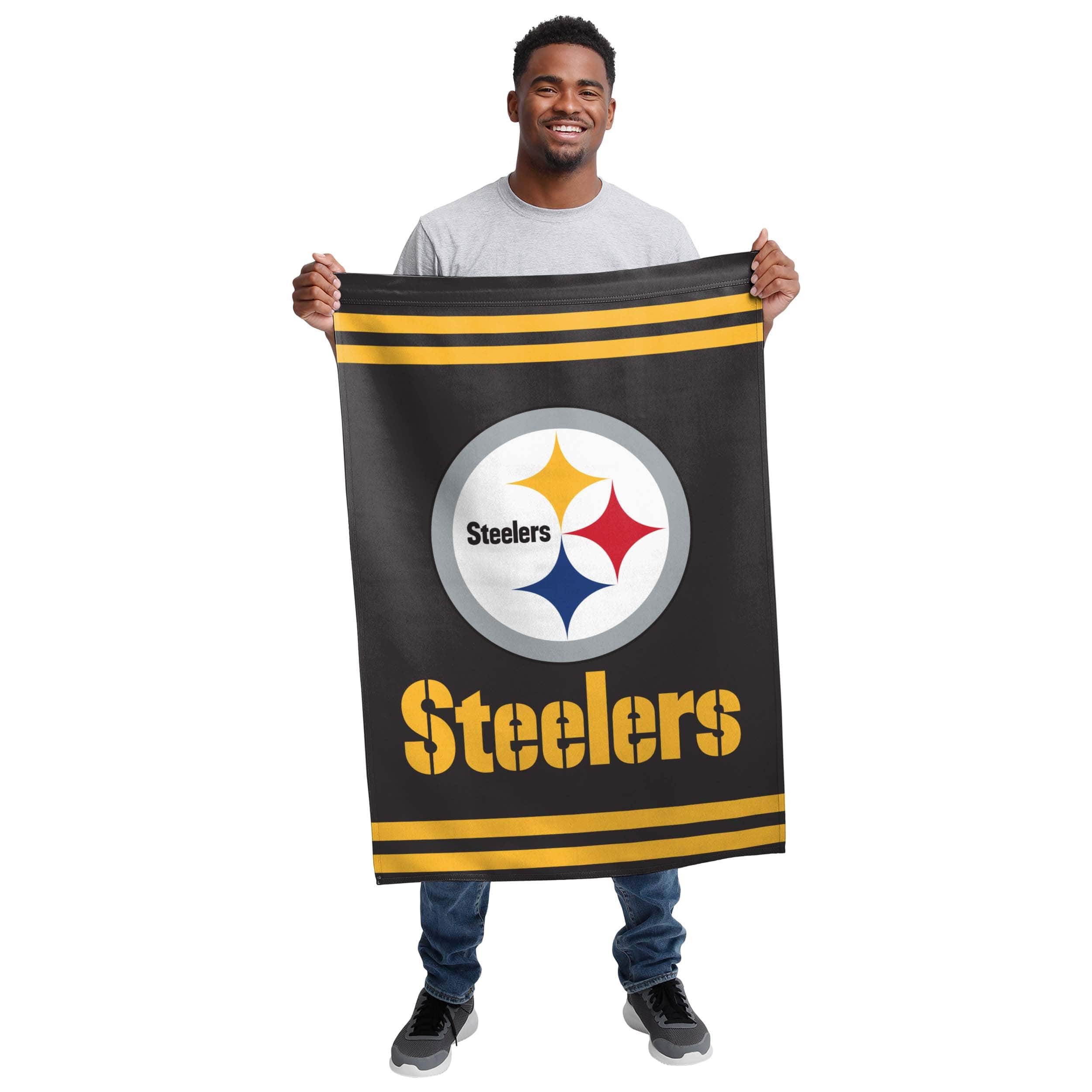 Pittsburgh Steelers NFL Big Logo Vertical Flag - Image 2