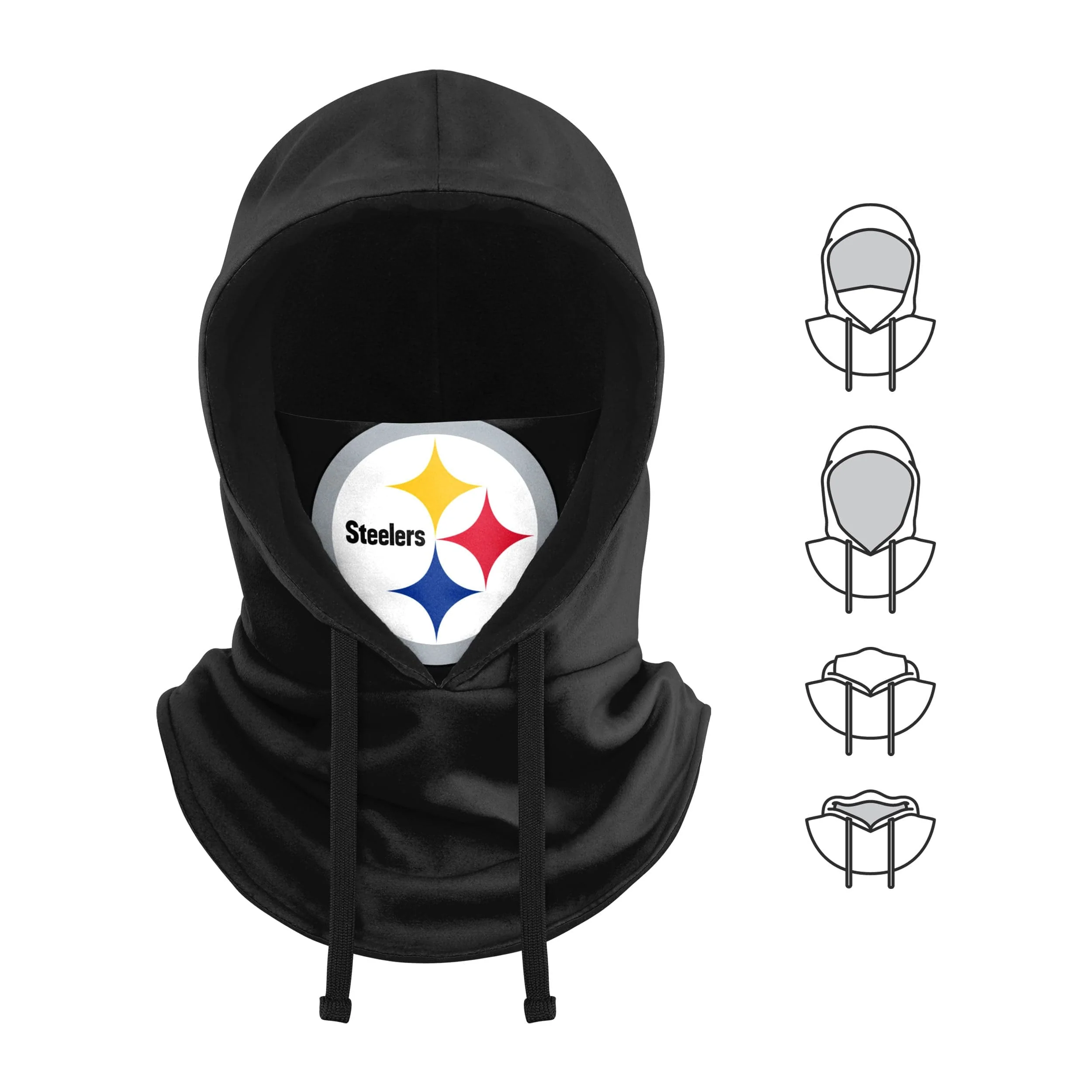 Pittsburgh Steelers NFL Black Drawstring Hooded Gaiter - Image 5