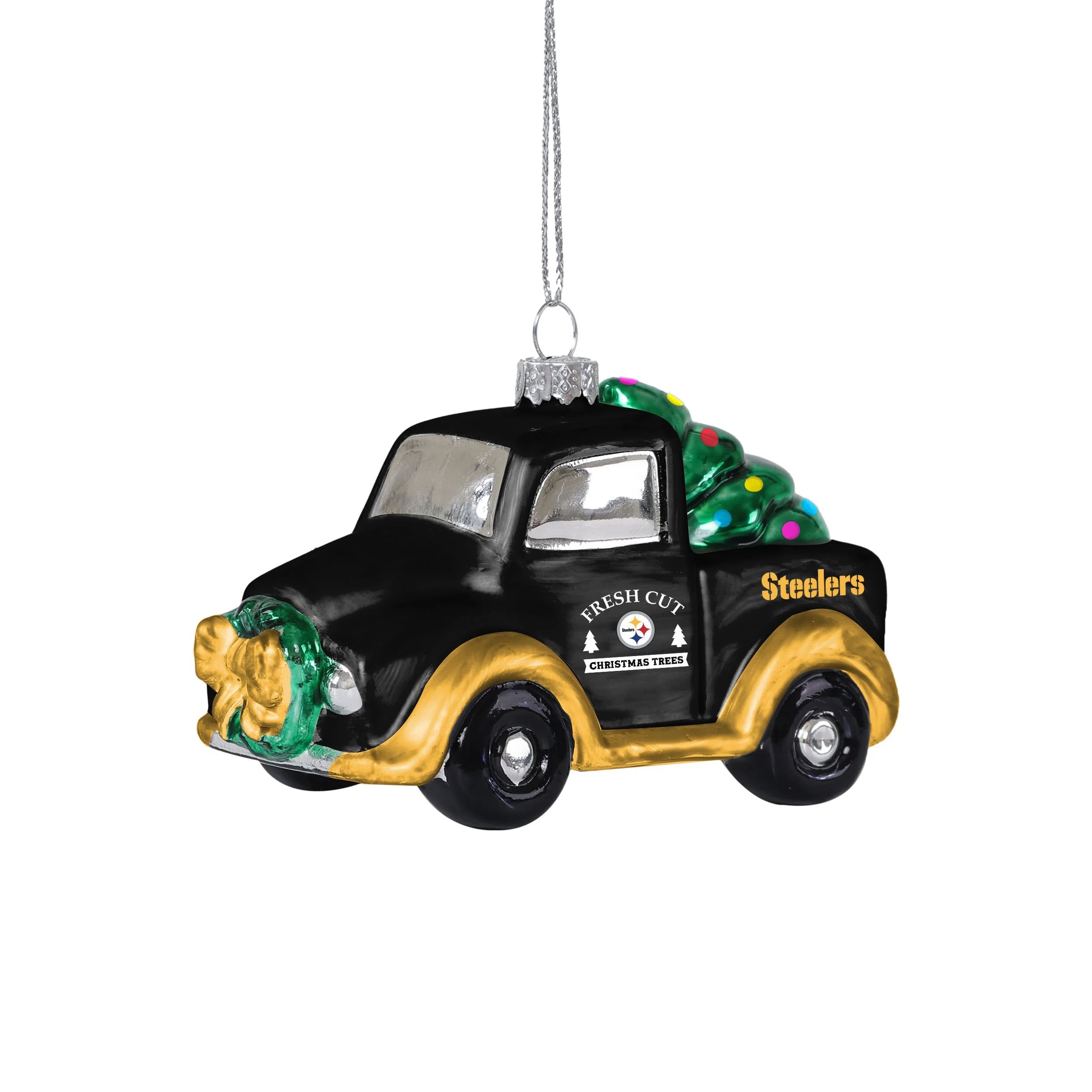 Pittsburgh Steelers NFL Blown Glass Truck Ornament - Image 2