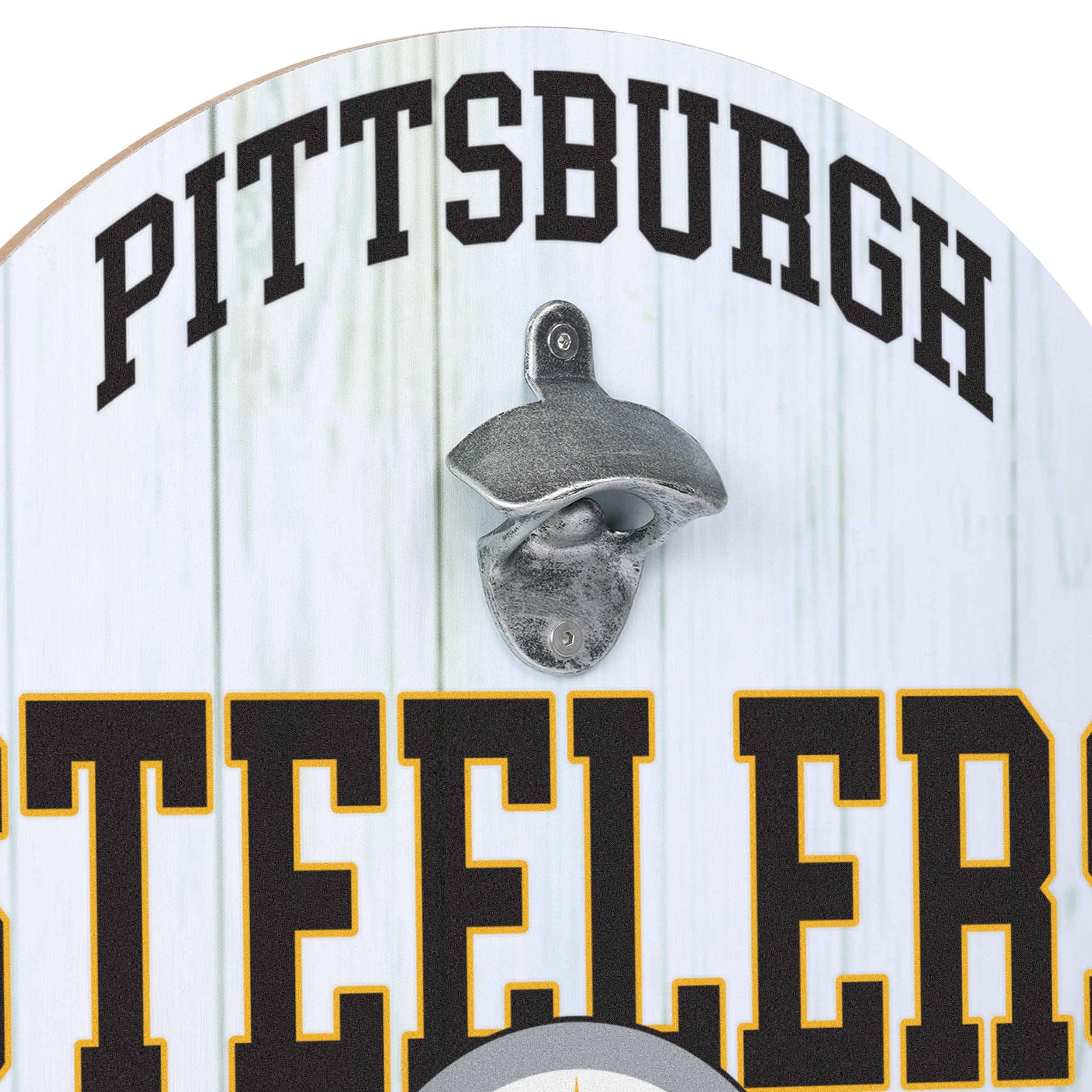 Pittsburgh Steelers NFL Bottle Opener Cap Catcher Wall Sign - Image 3